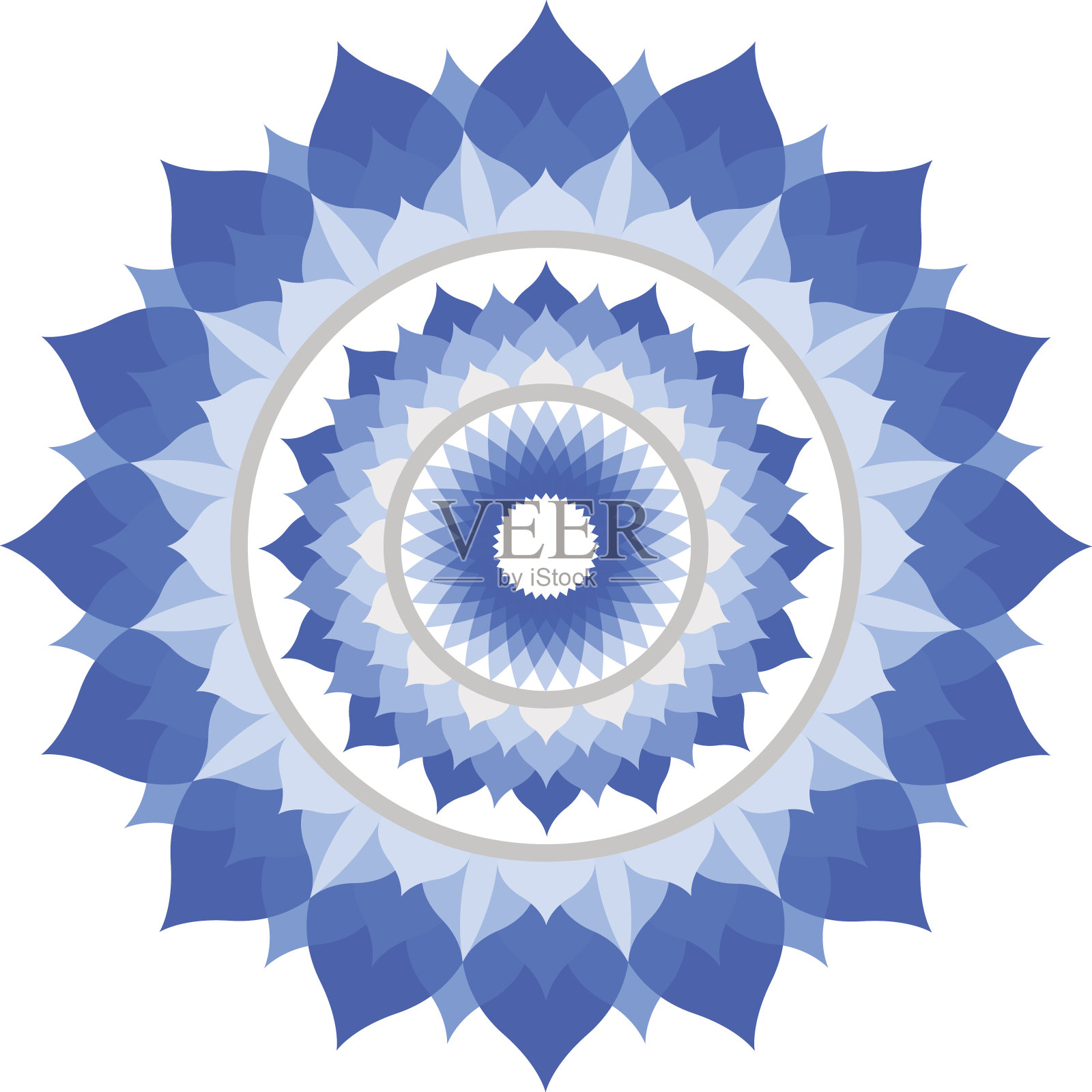 抽象的蓝色曼荼罗毗瑟陀脉轮向量插画图片素材