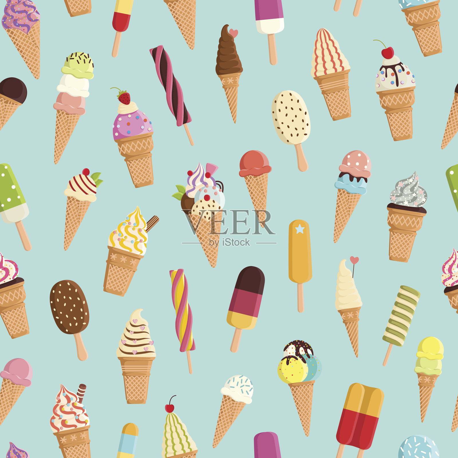 冰淇淋模式设计元素图片