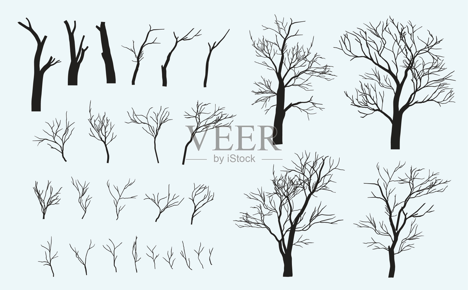 的分支。树是由这些树枝形成的。设计元素图片