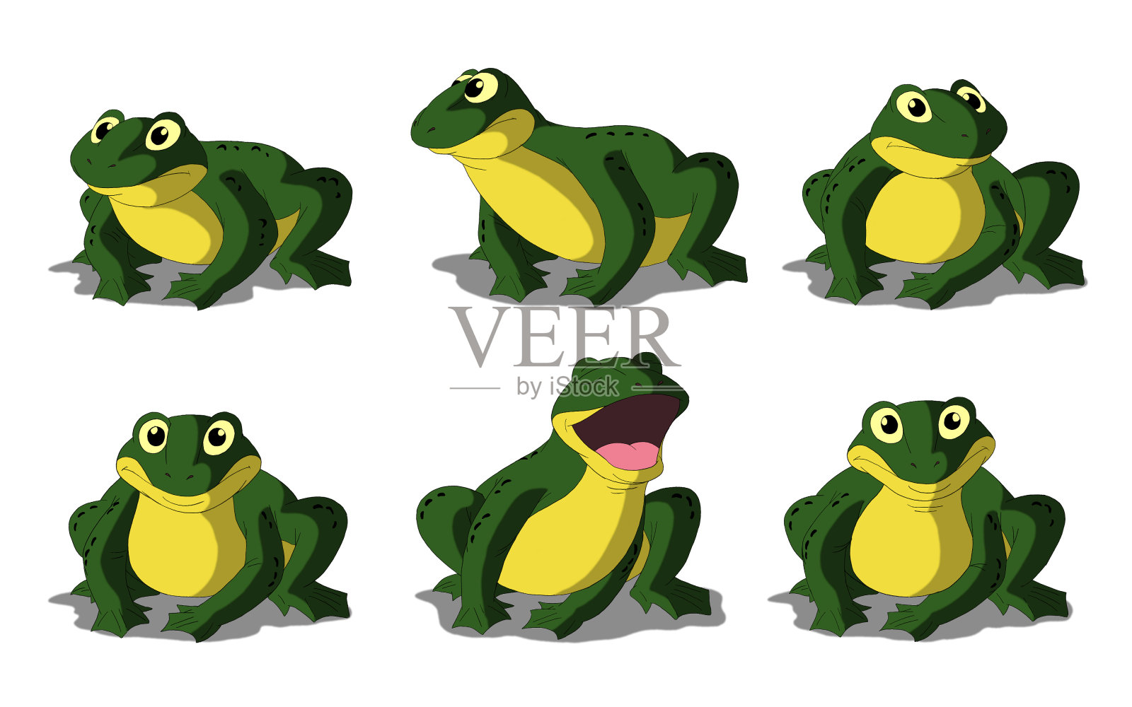 绿色青蛙孤立在白色背景插画图片素材