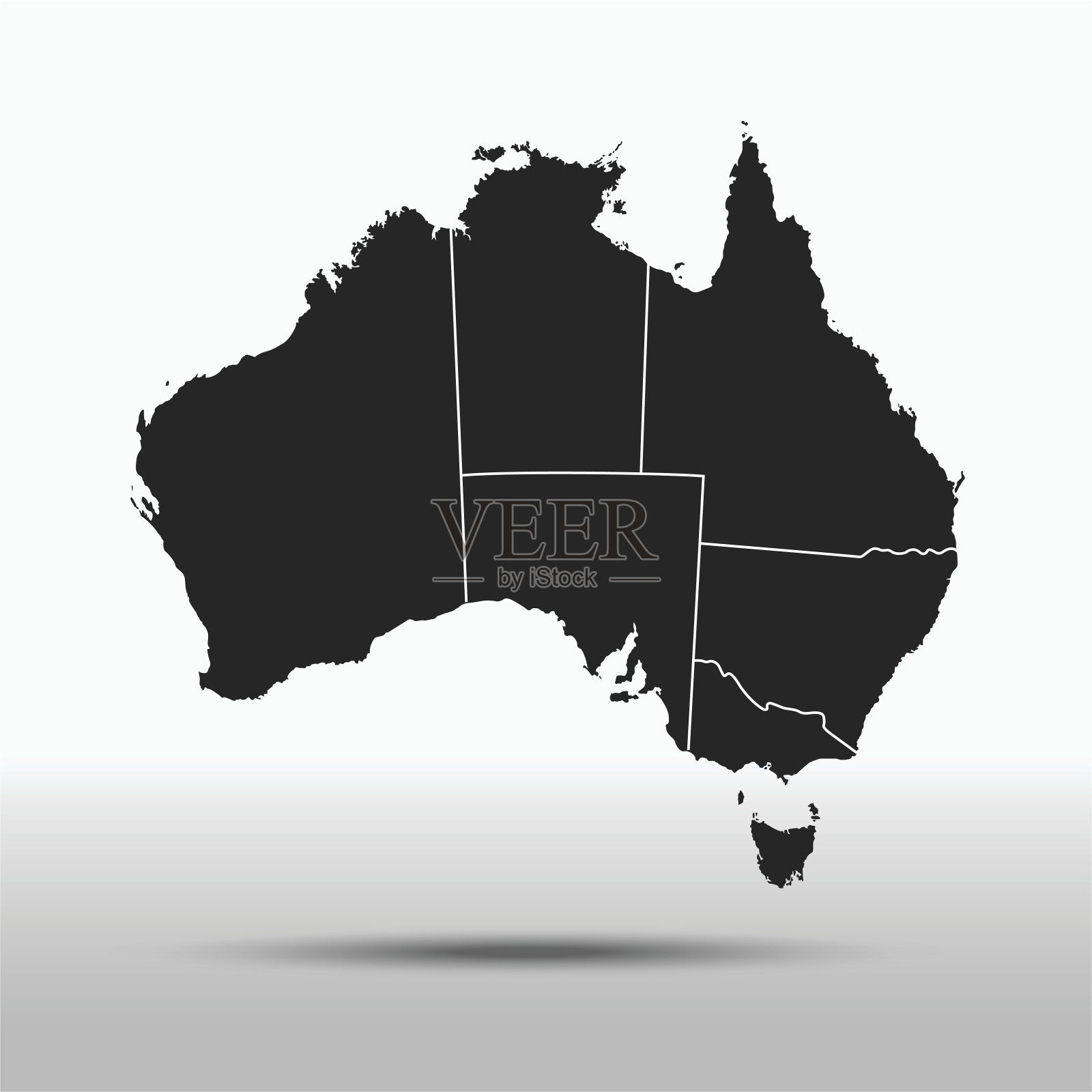 澳大利亚的地图插画图片素材