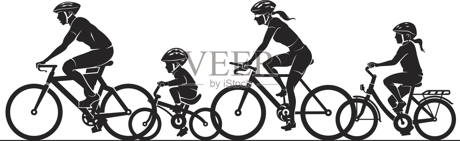 家庭户外骑自行车设计元素图片