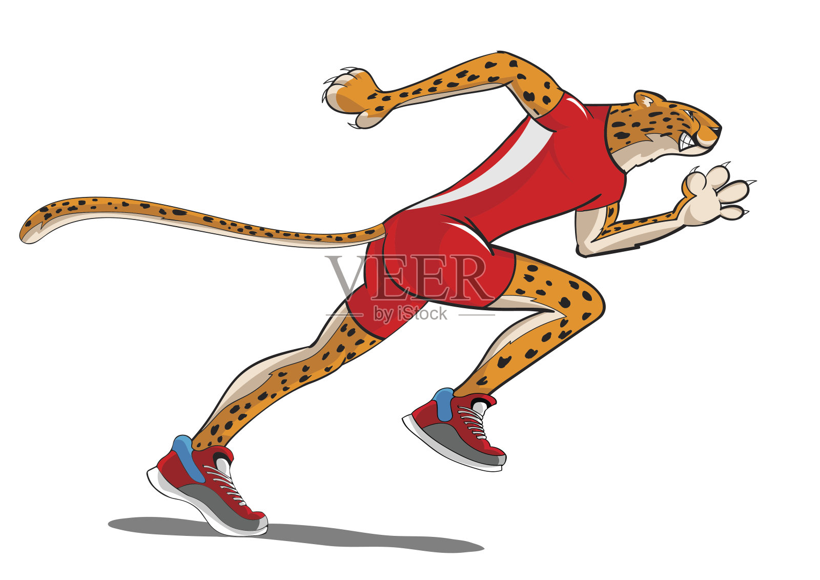 猎豹跑插画图片素材