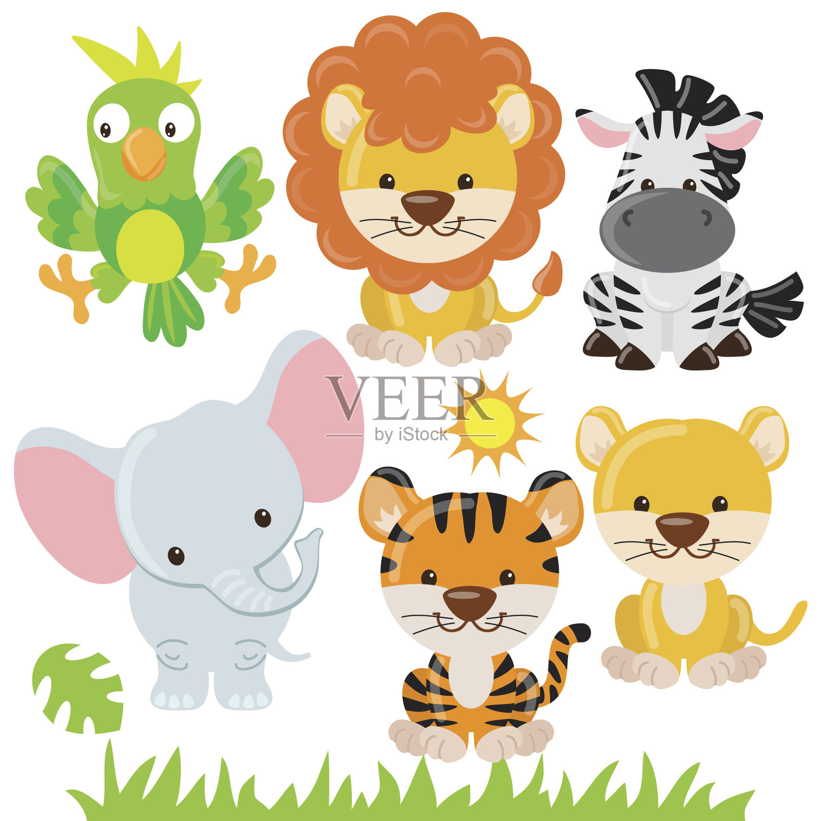 丛林动物矢量图插画图片素材