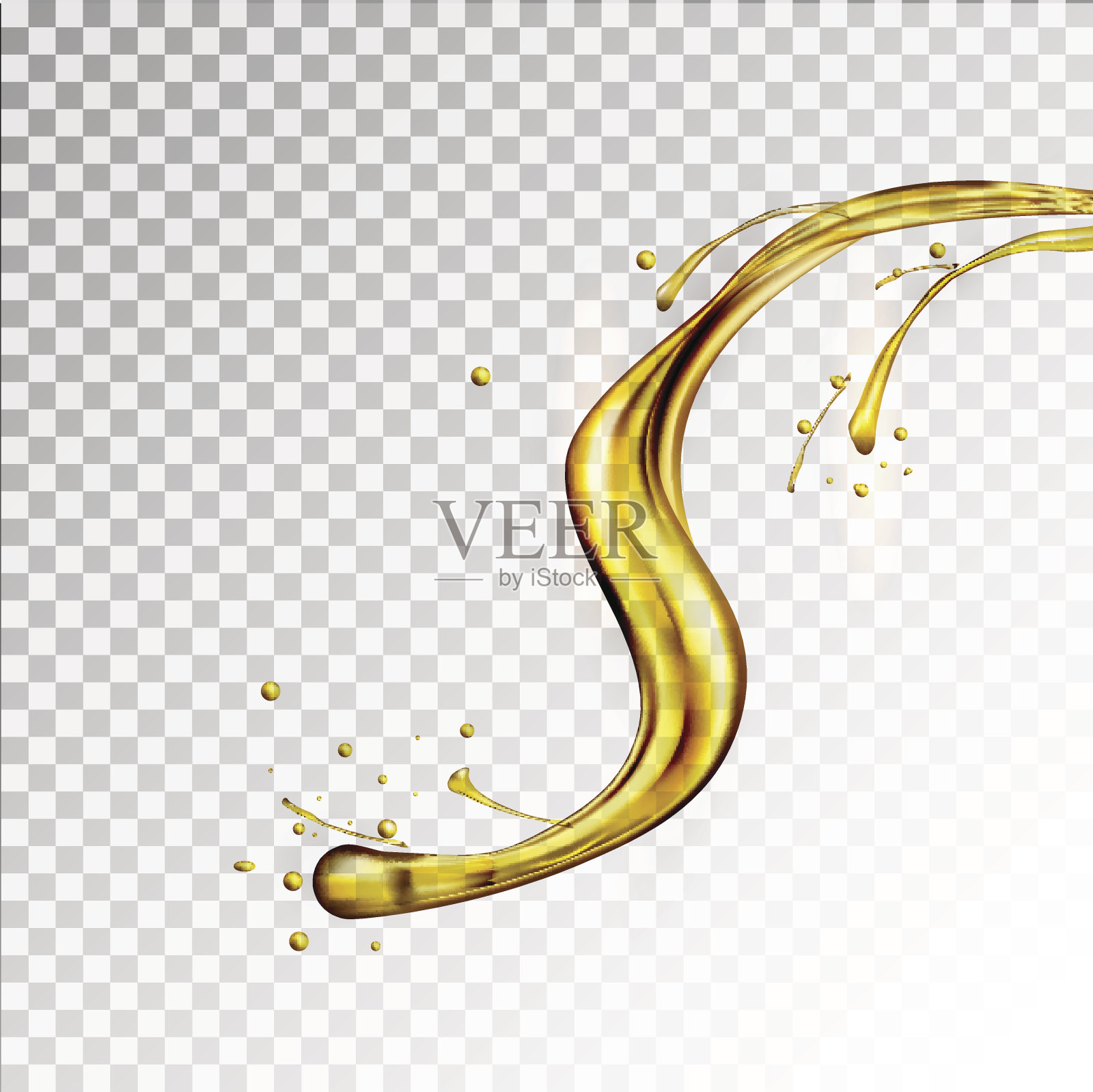 白色背景上孤立的橄榄油飞溅设计元素图片