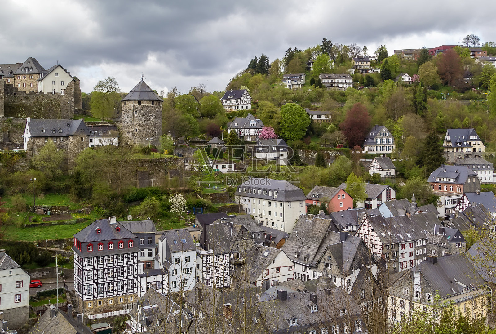 德国山上的蒙绍和城堡照片摄影图片