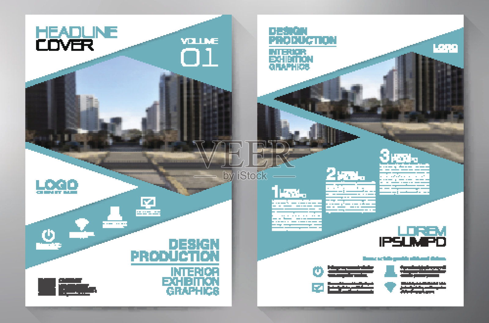 商业宣传册传单设计a4模板。设计模板素材