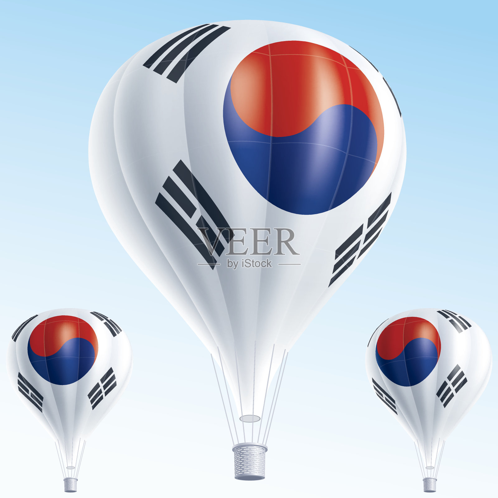 韩国热气球插画图片素材