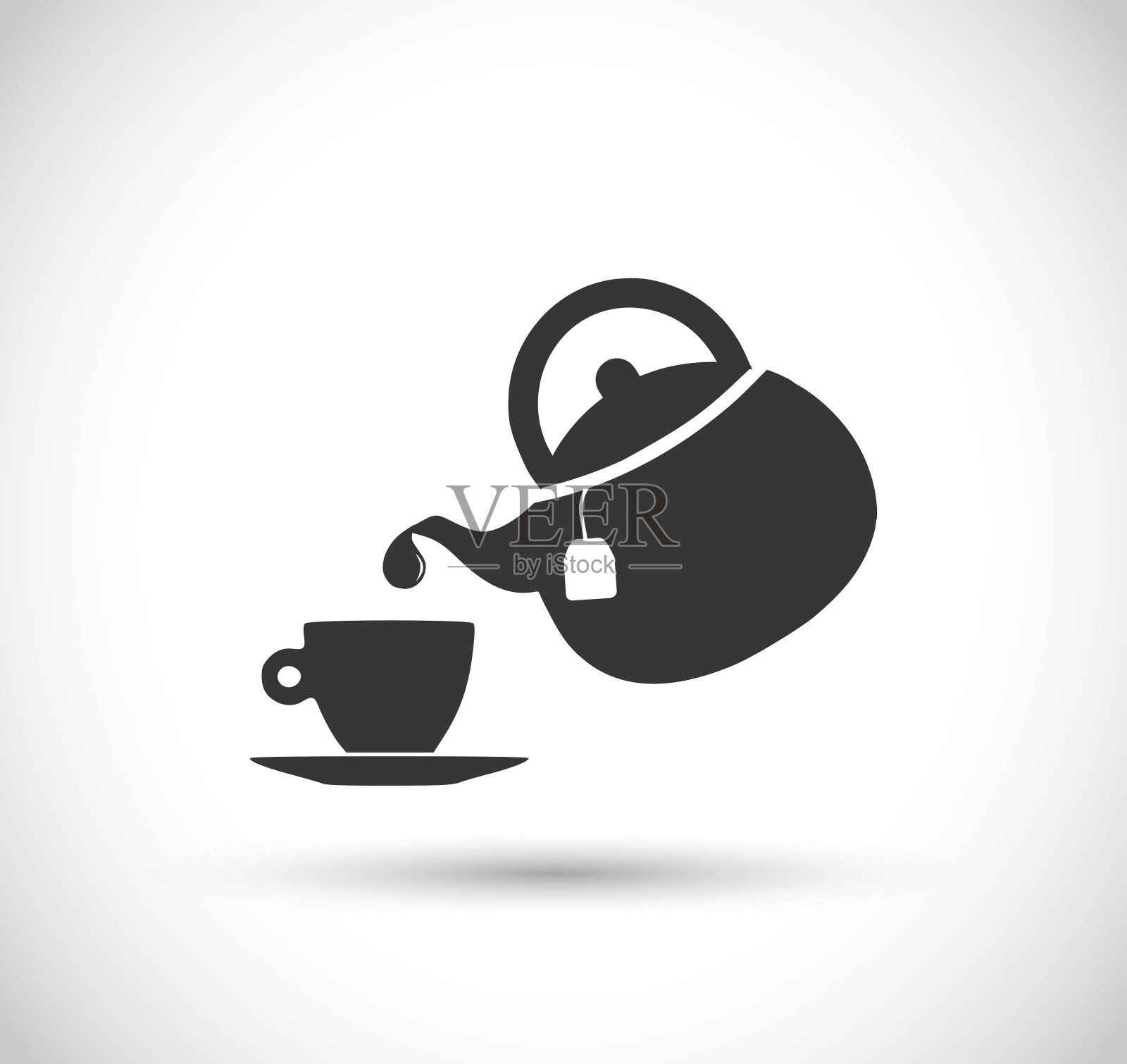 茶壶和杯子图标矢量插图设计元素图片