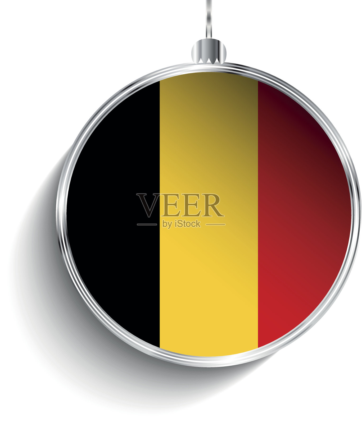 圣诞快乐，带国旗的比利时银球插画图片素材