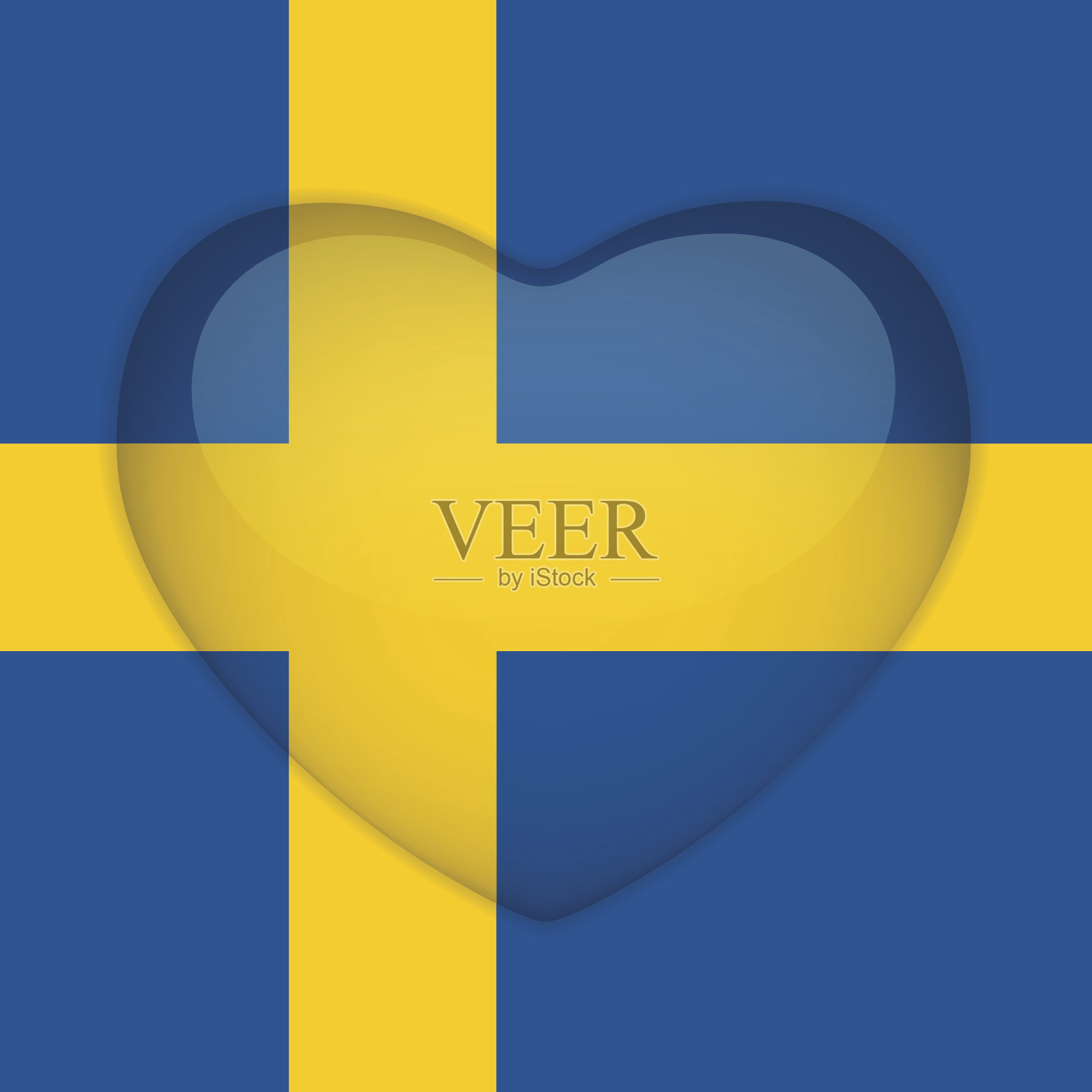 瑞典国旗心光滑按钮插画图片素材