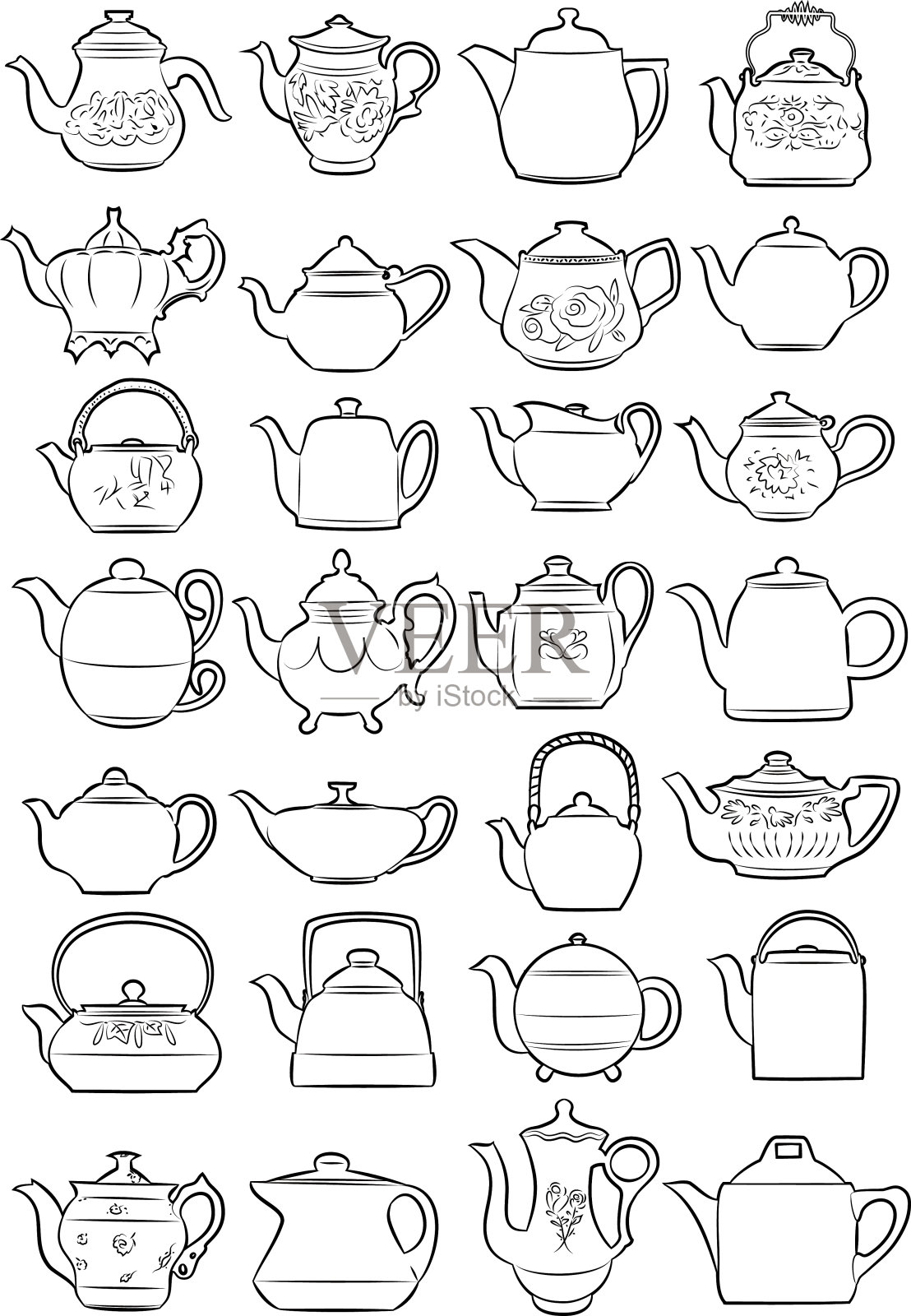茶壶插画图片素材