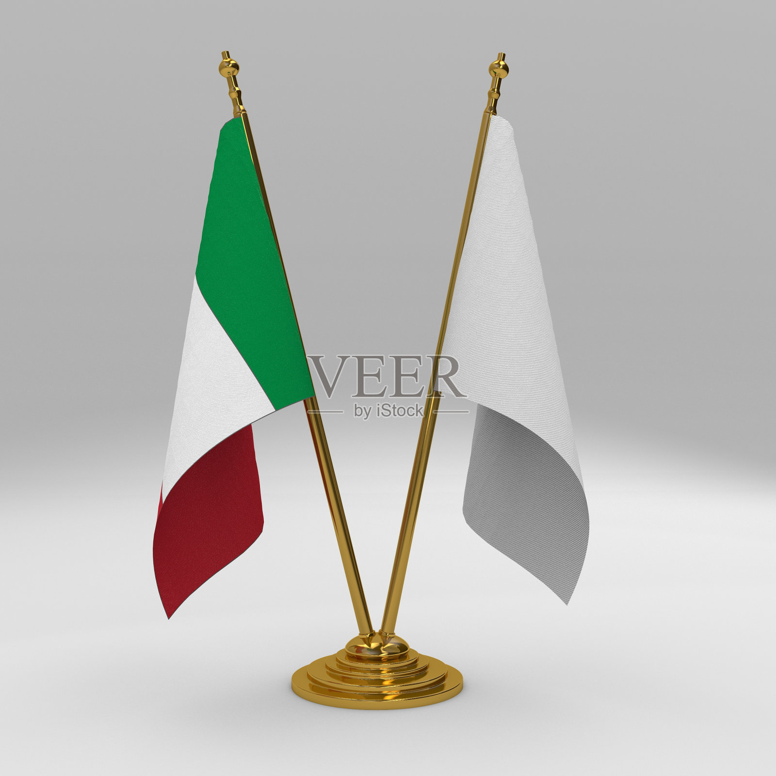 意大利和白旗双友桌设国旗照片摄影图片