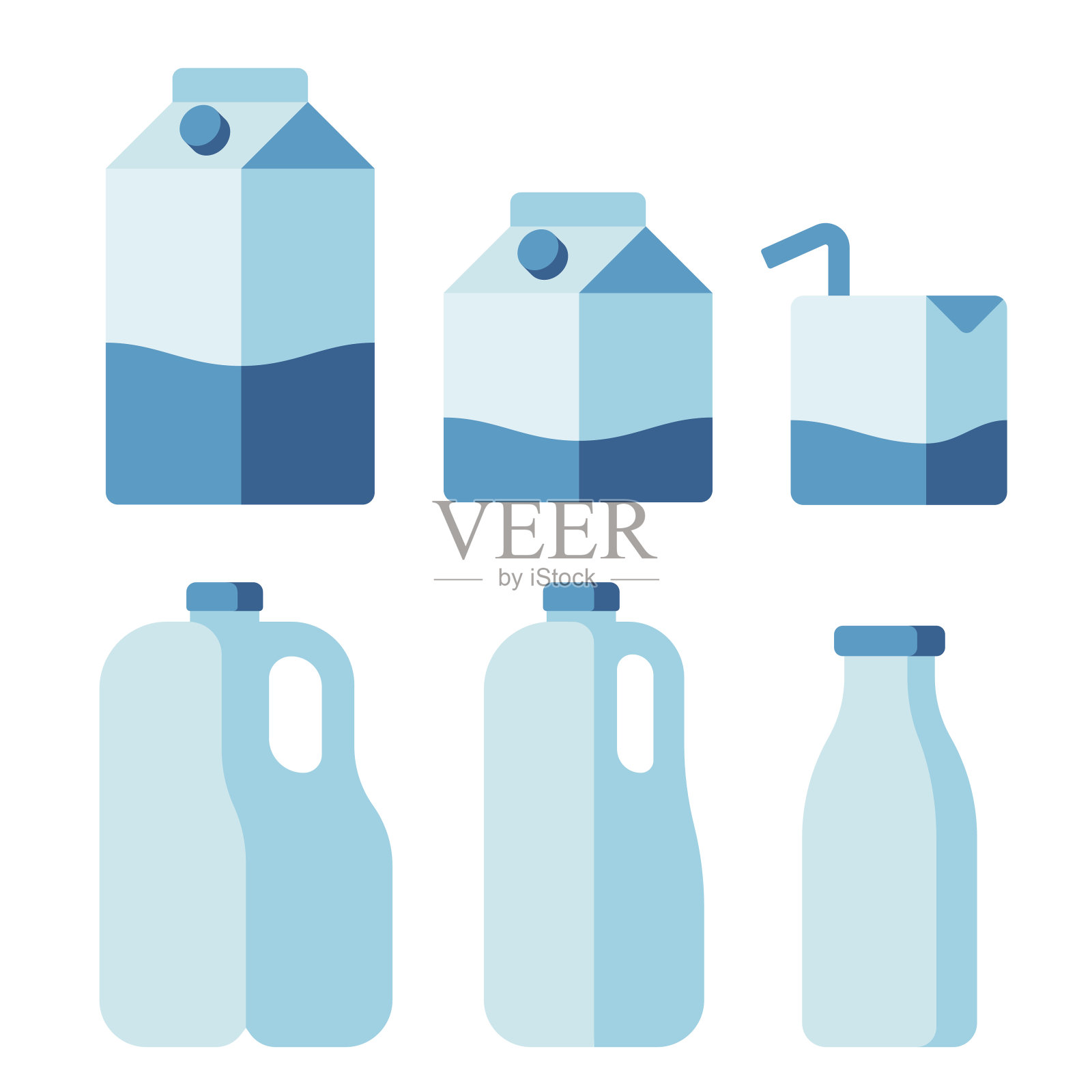 牛奶包装组插画图片素材