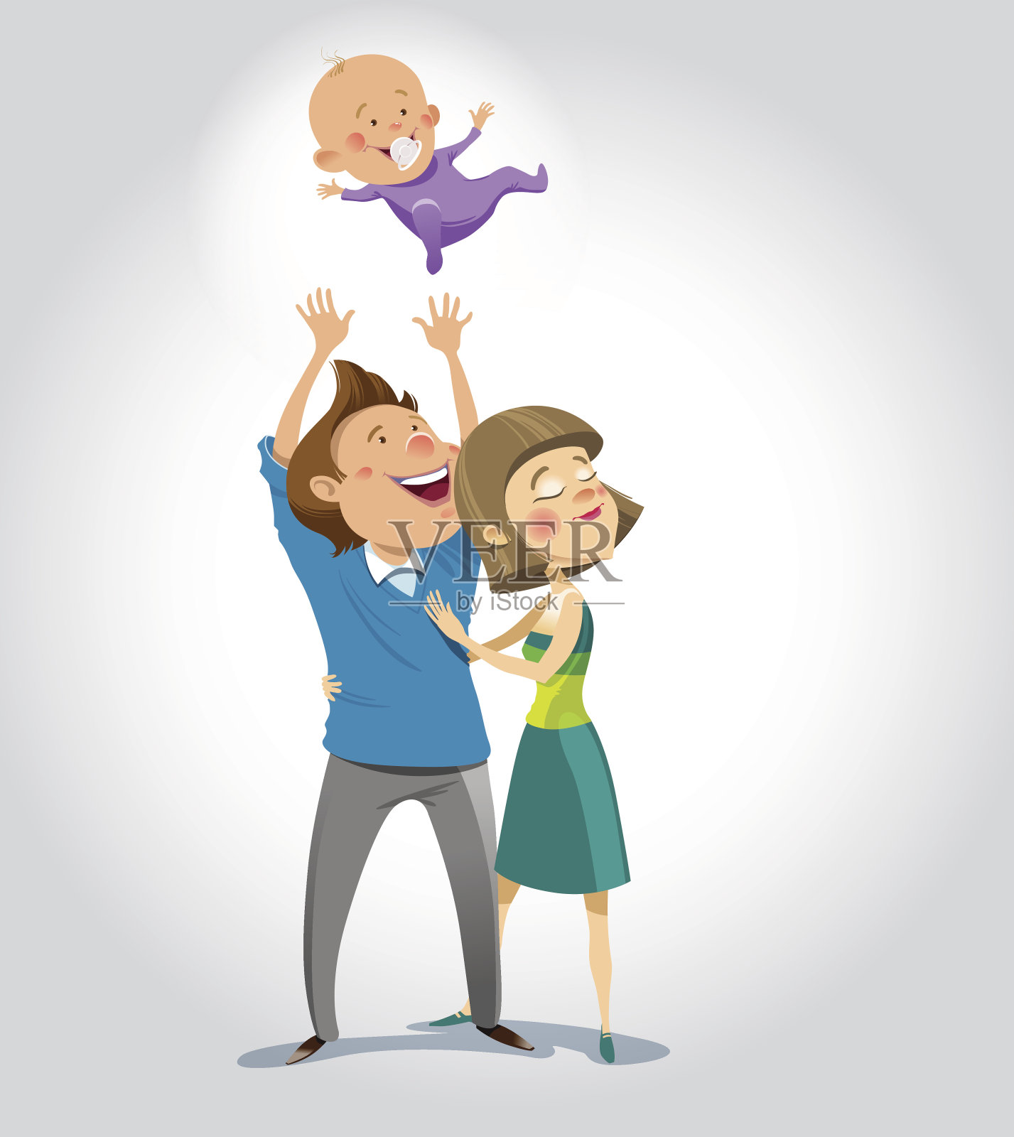 幸福的家庭插画图片素材