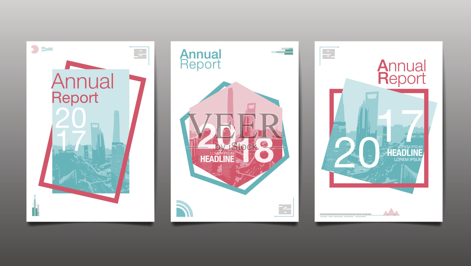 年度报告2017、2018、2019，模板布局设计设计模板素材