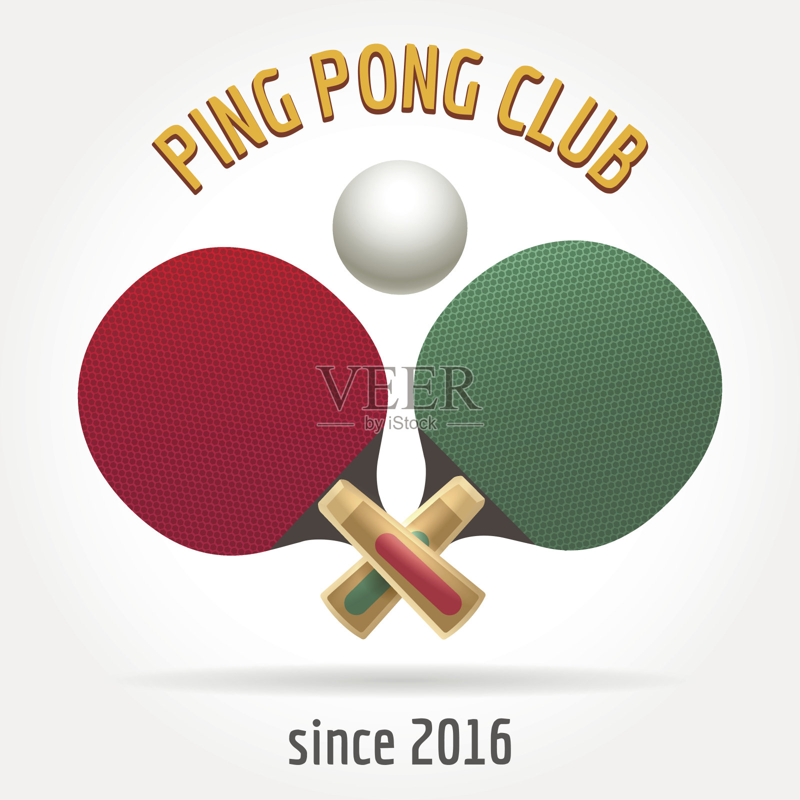 乒乓球复古标志插画图片素材