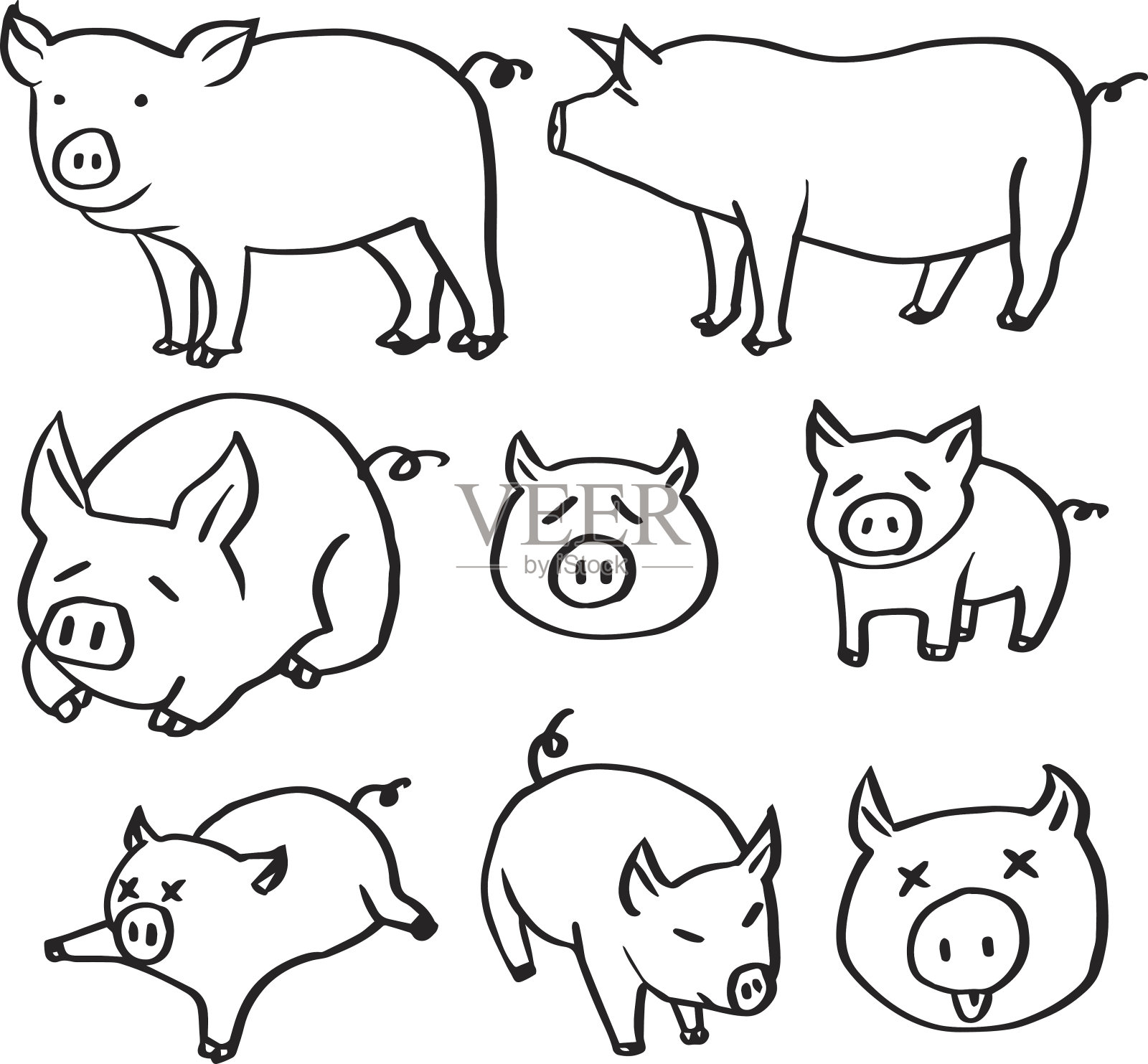 猪向量集设计元素图片