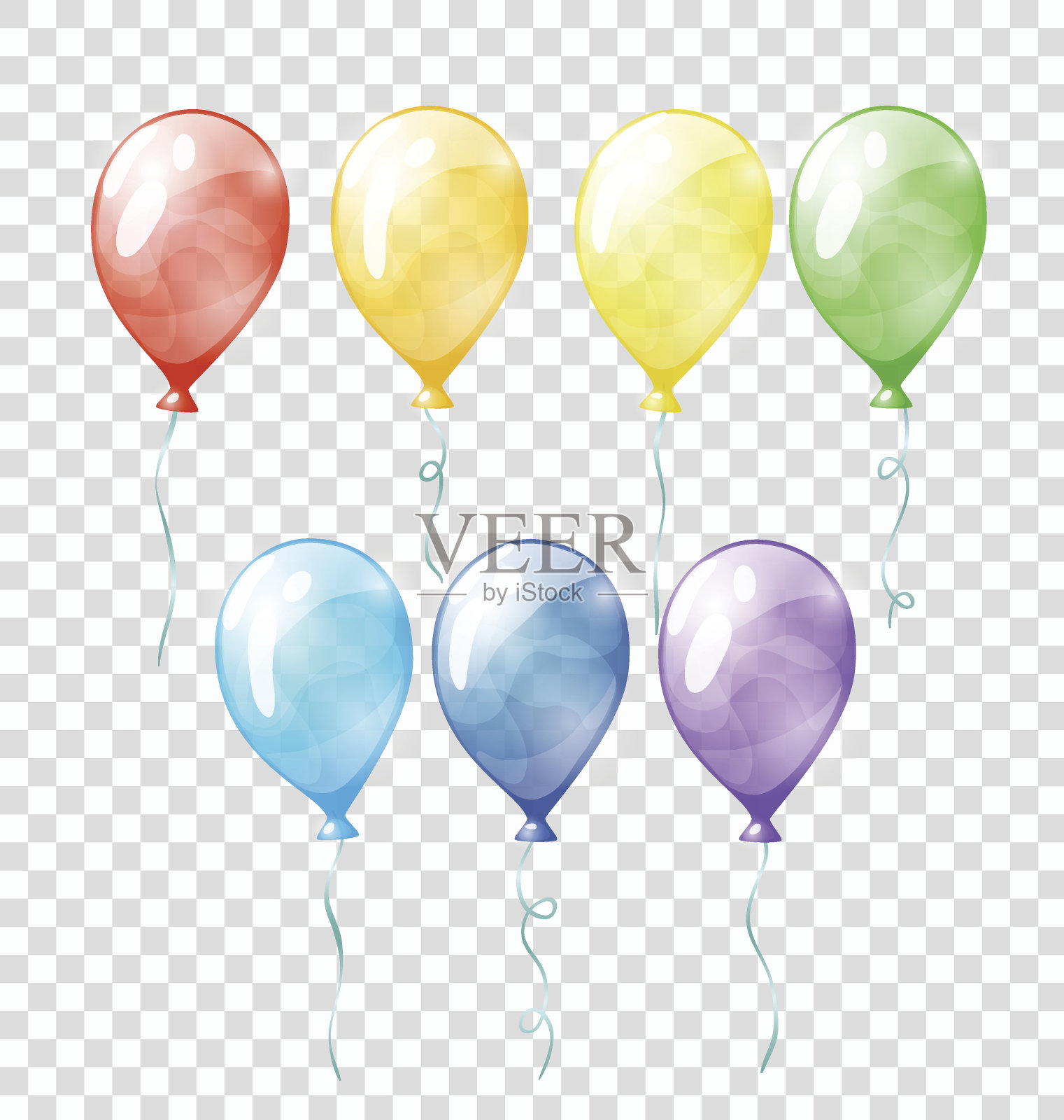 彩色透明气球设计元素图片