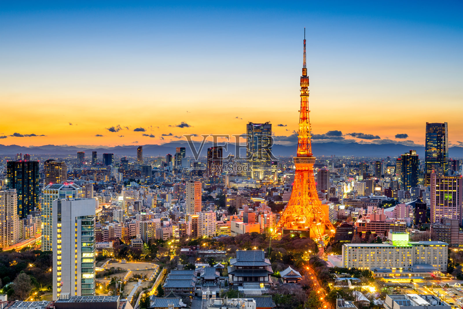 日本东京的天际线照片摄影图片
