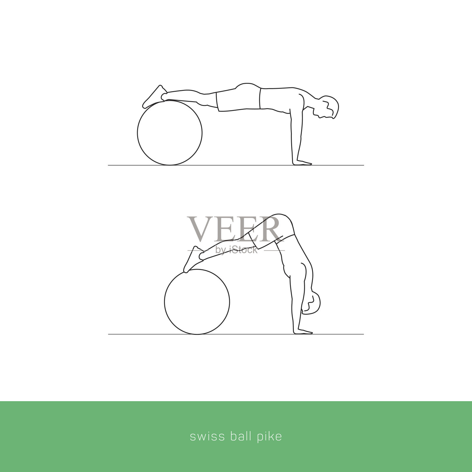 健身图标锻炼-瑞士球派克插画图片素材