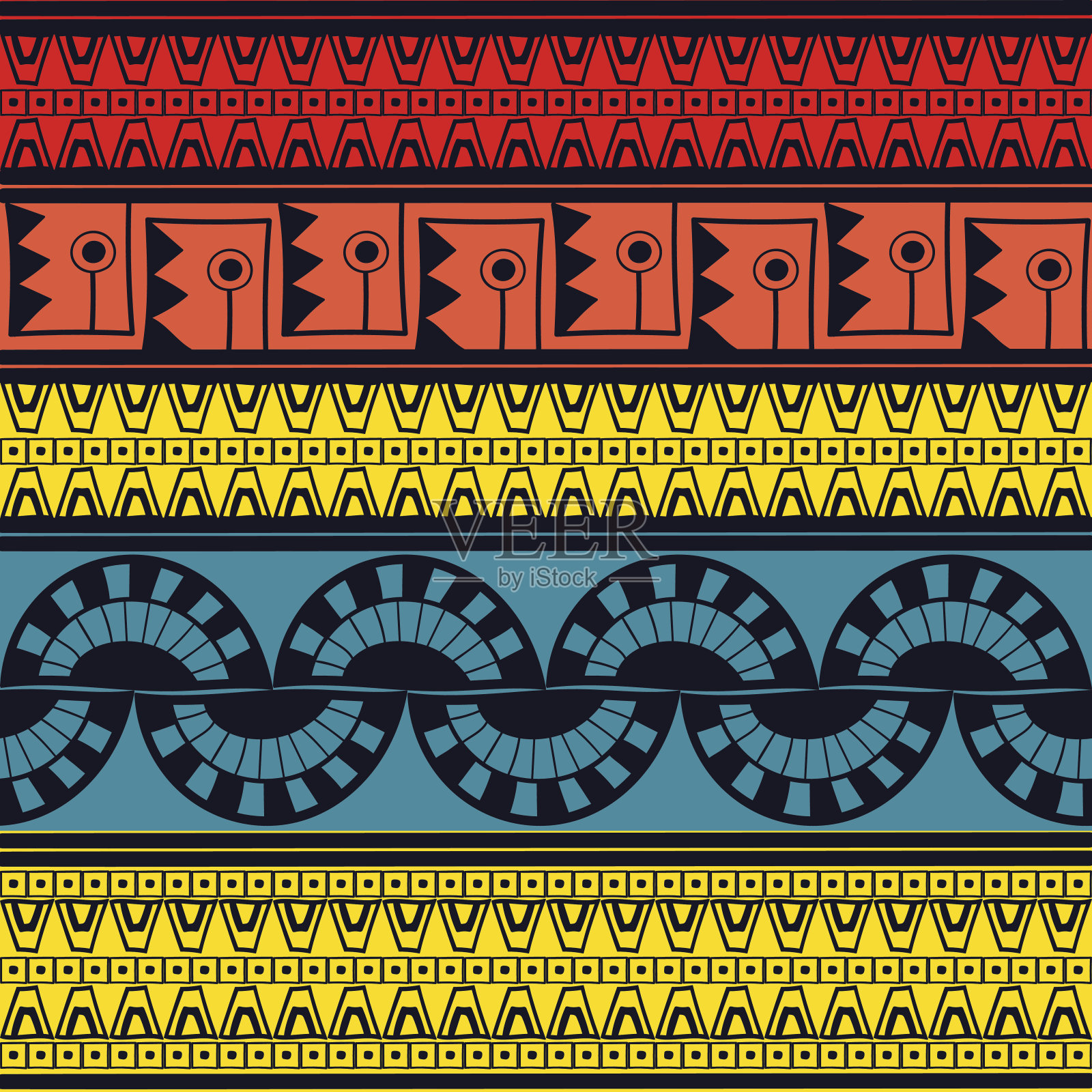 部落模式无缝矢量。秘鲁民族图案设计插画图片素材