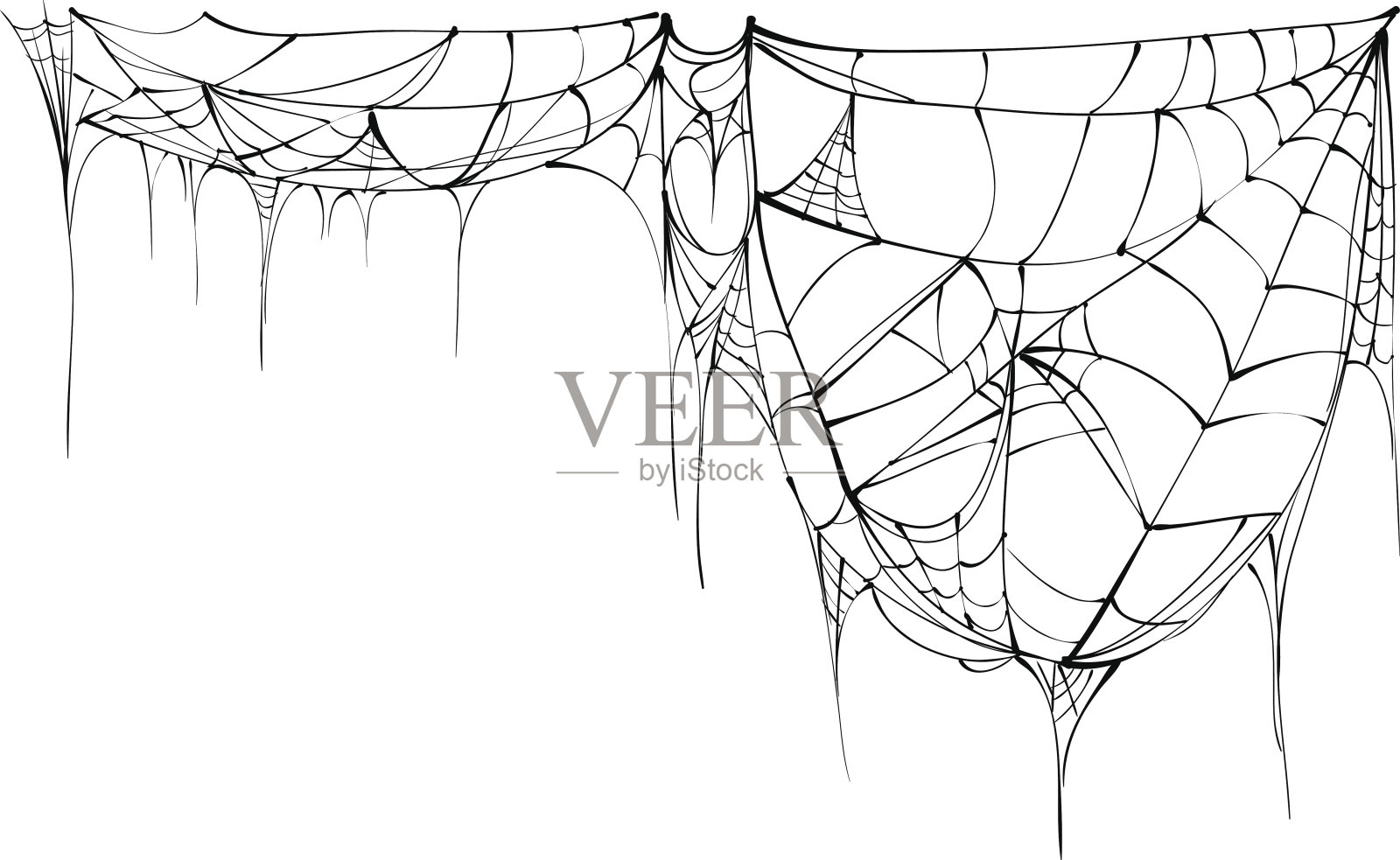 蜘蛛网孤立在白色背景上设计元素图片