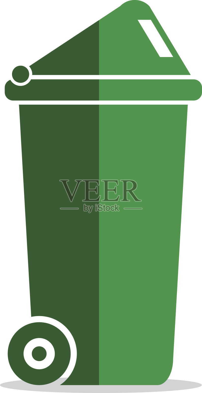 回收站，绿色矢量图标。设计元素图片