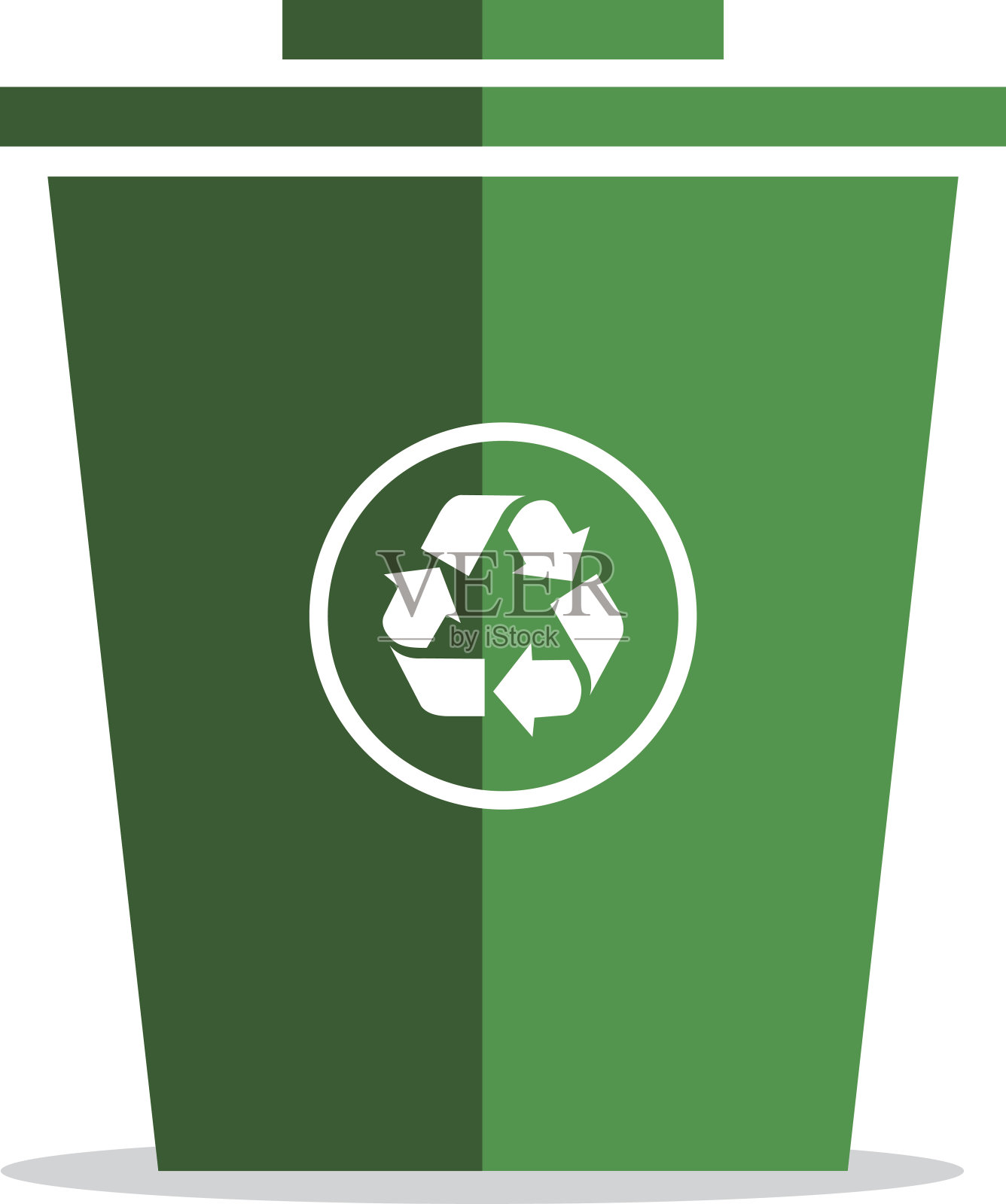 回收站，绿色矢量图标。设计元素图片