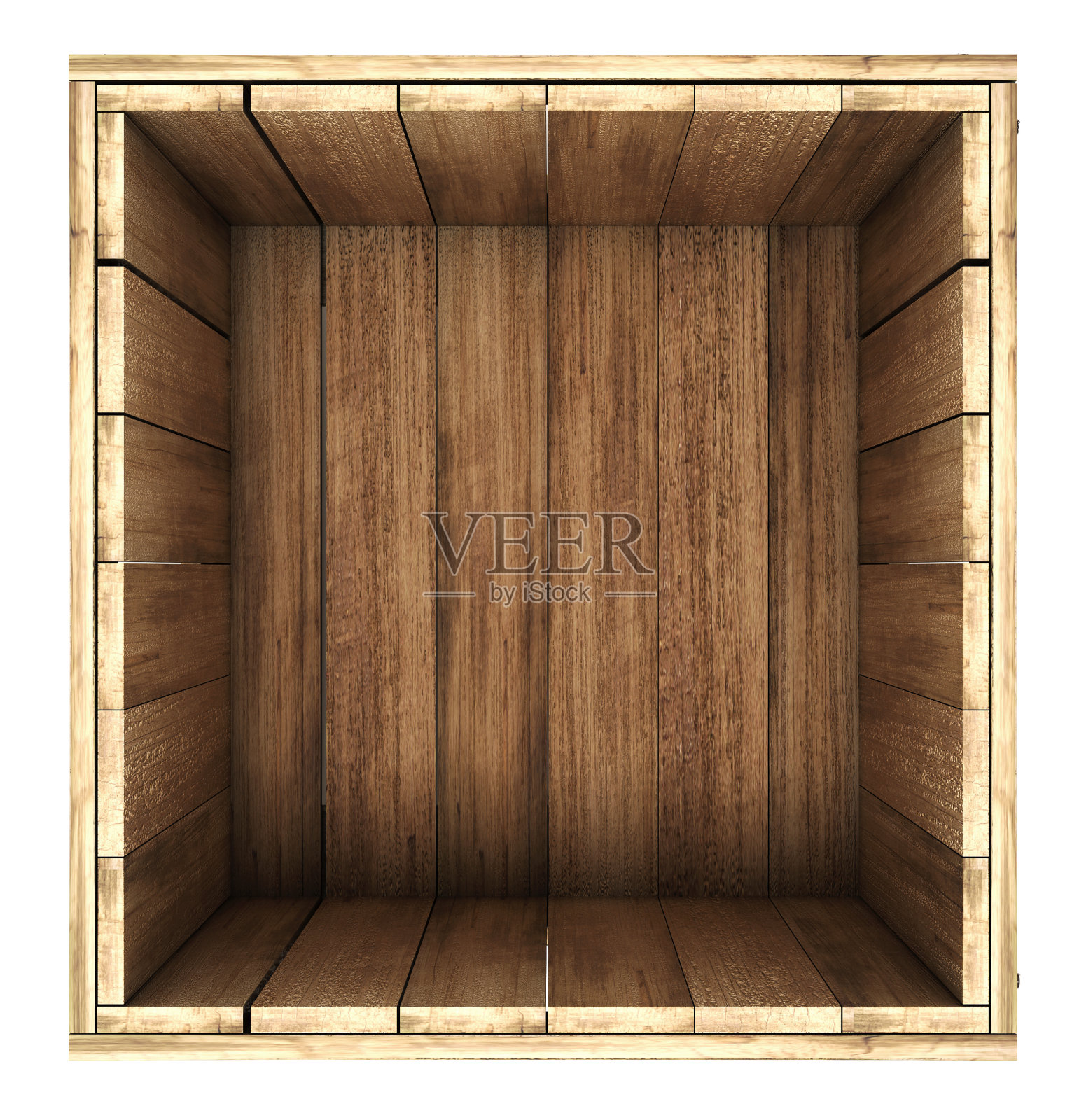 木箱。3d插图孤立在白色插画图片素材