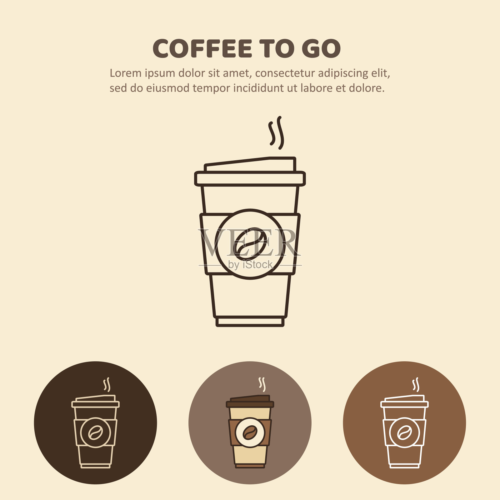 咖啡去图标。纸杯图标的网页和平面设计插画图片素材