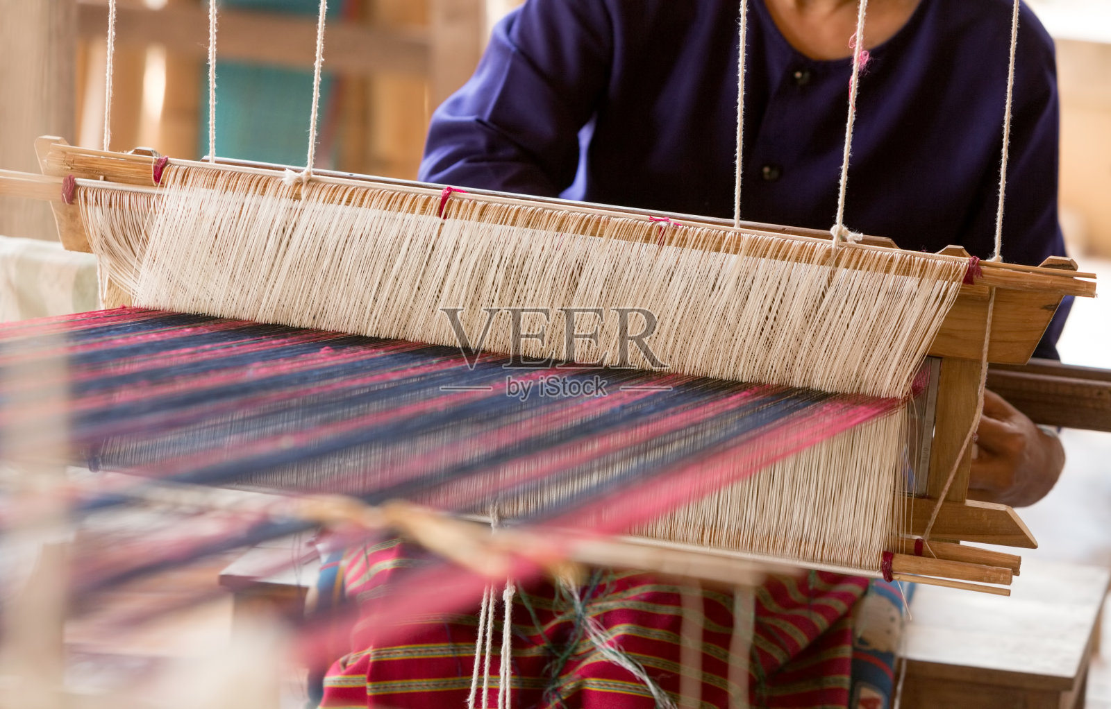泰国传统纺织工艺照片摄影图片