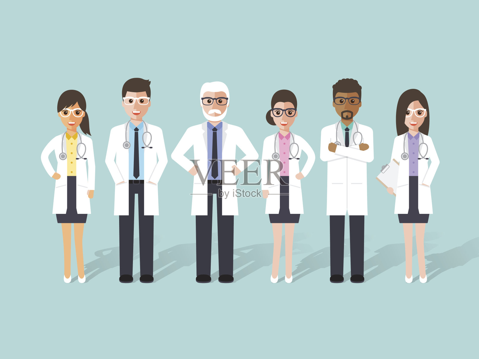 医生，医疗和医院工作人员的角色。插画图片素材