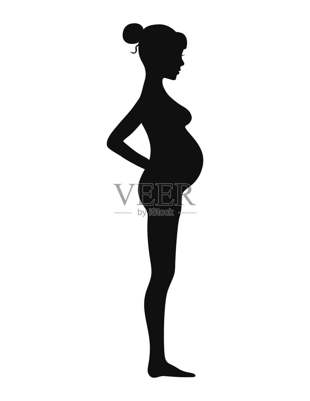 怀孕的女性剪影设计元素图片