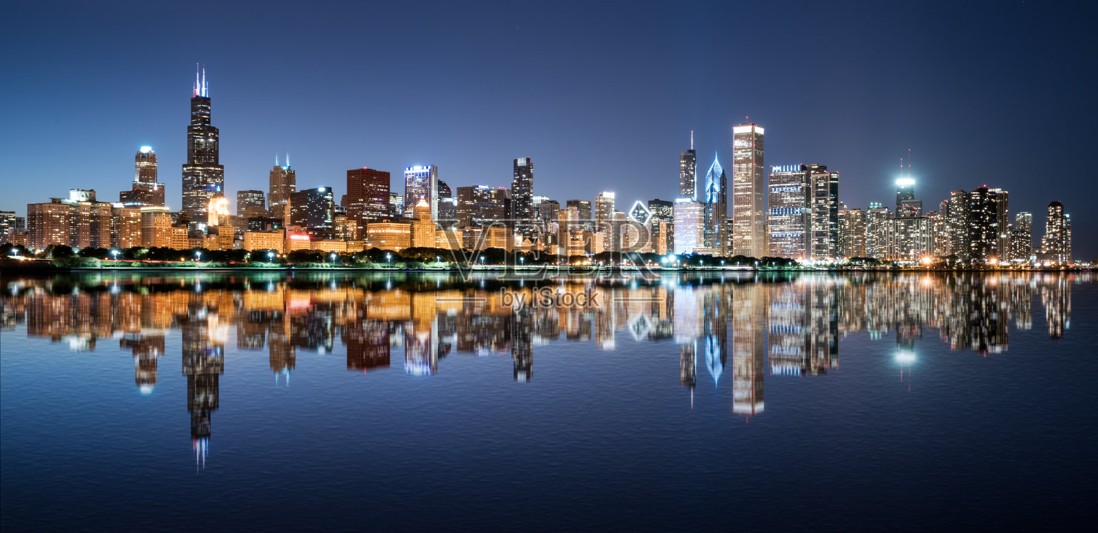芝加哥夜晚天空照片摄影图片
