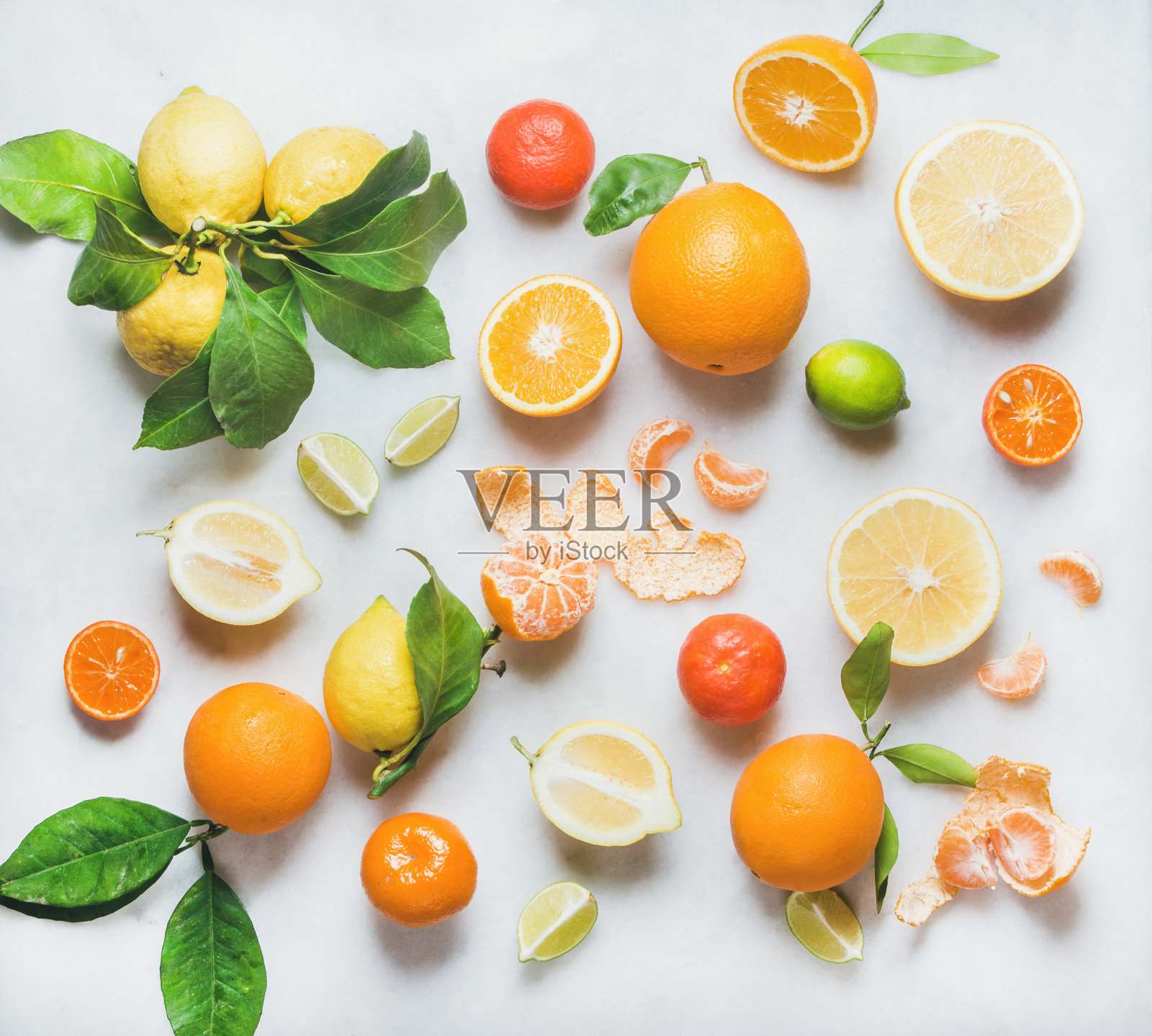 各种柑橘类水果，用于制作健康的冰沙或果汁照片摄影图片