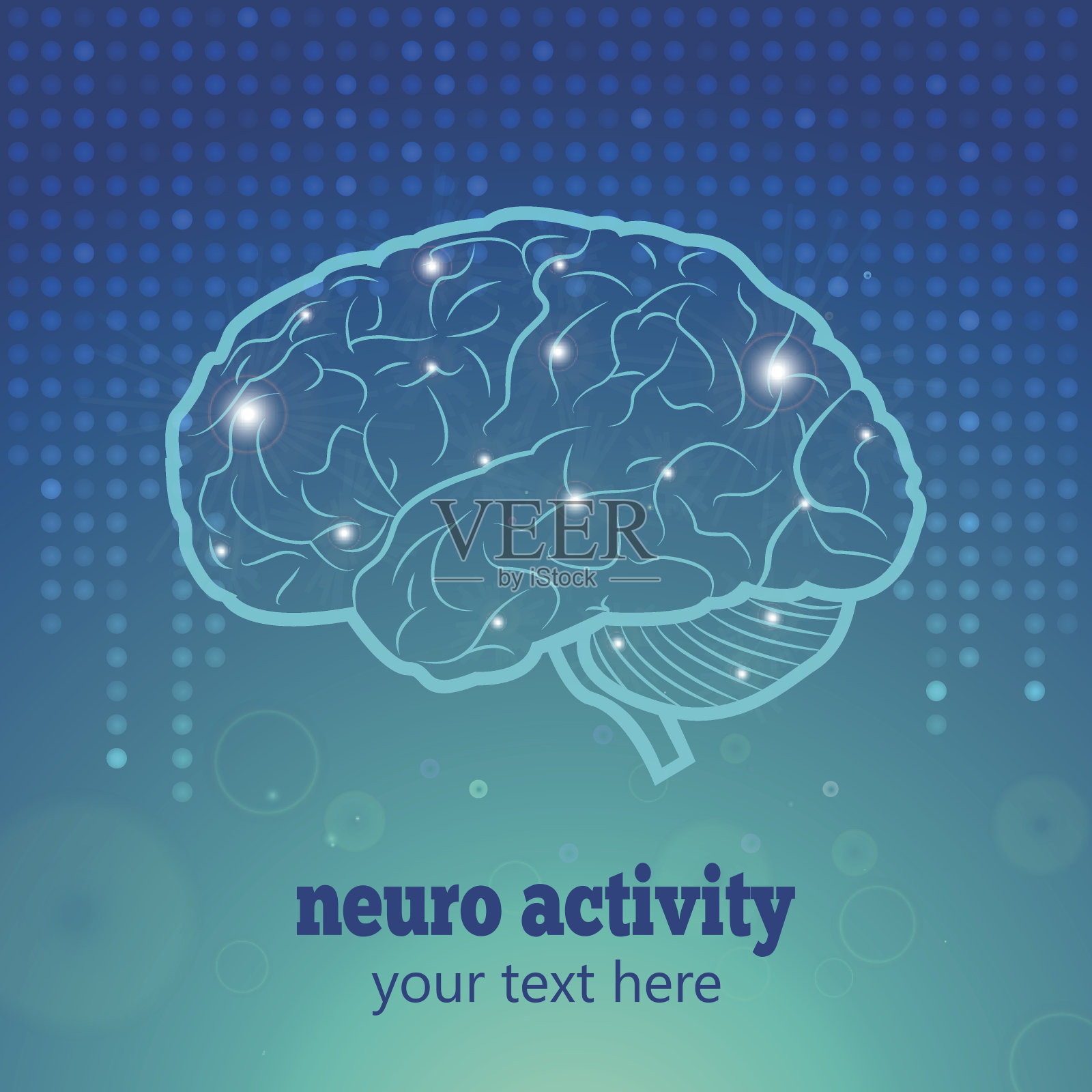 人类大脑神经活动插画图片素材