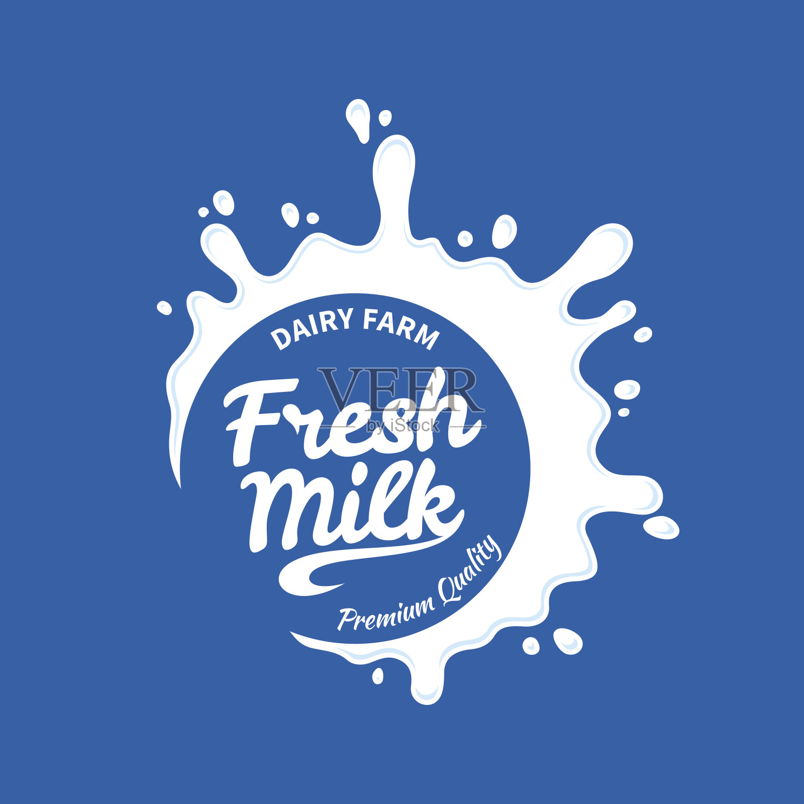 牛奶标签模板。牛奶、酸奶或奶油插画图片素材