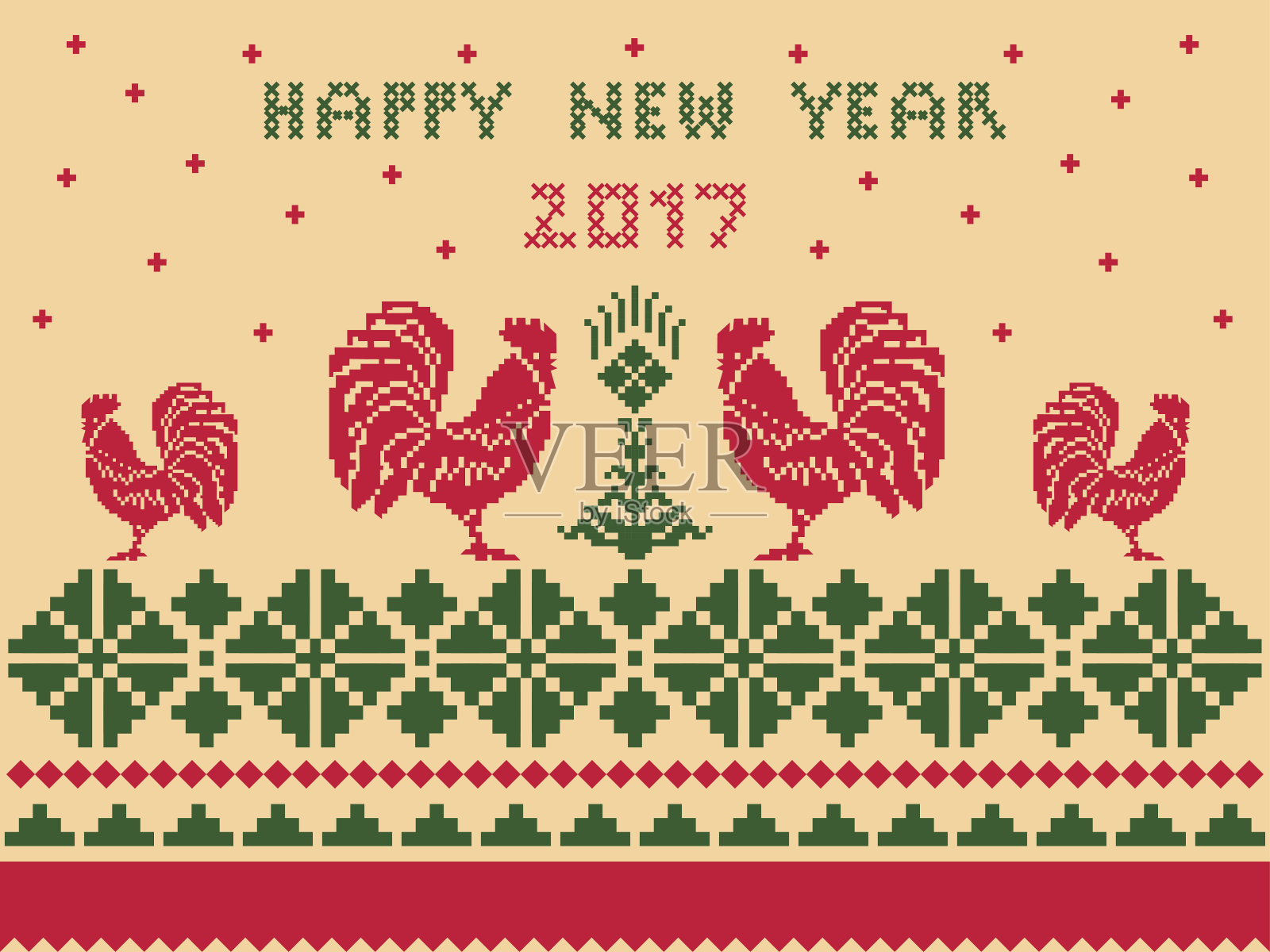 新年贺卡的米色背景插画图片素材
