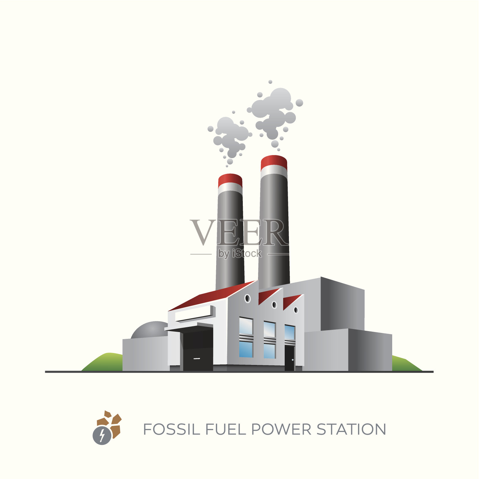 化石燃料发电厂插画图片素材