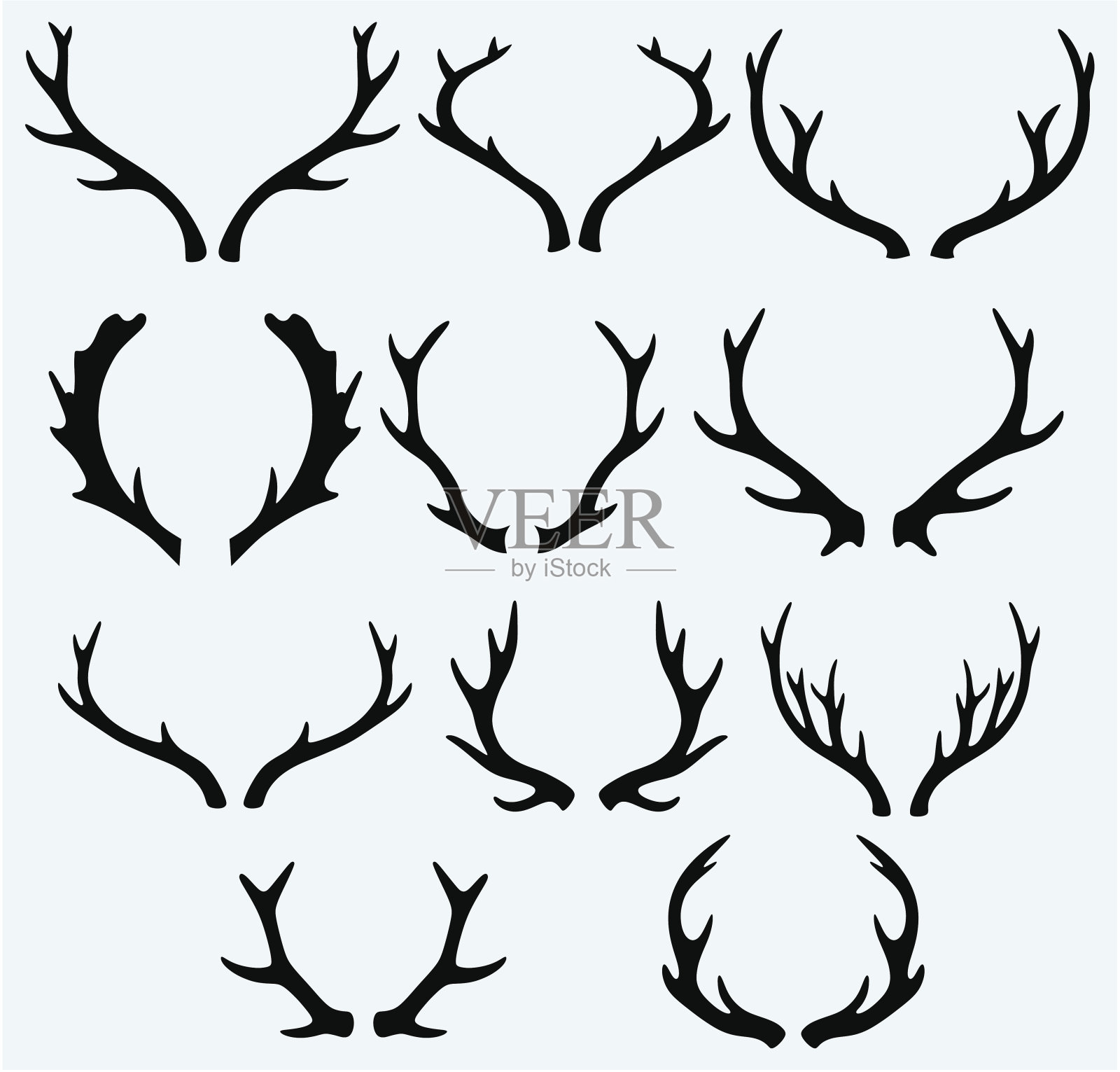 鹿的角插画图片素材