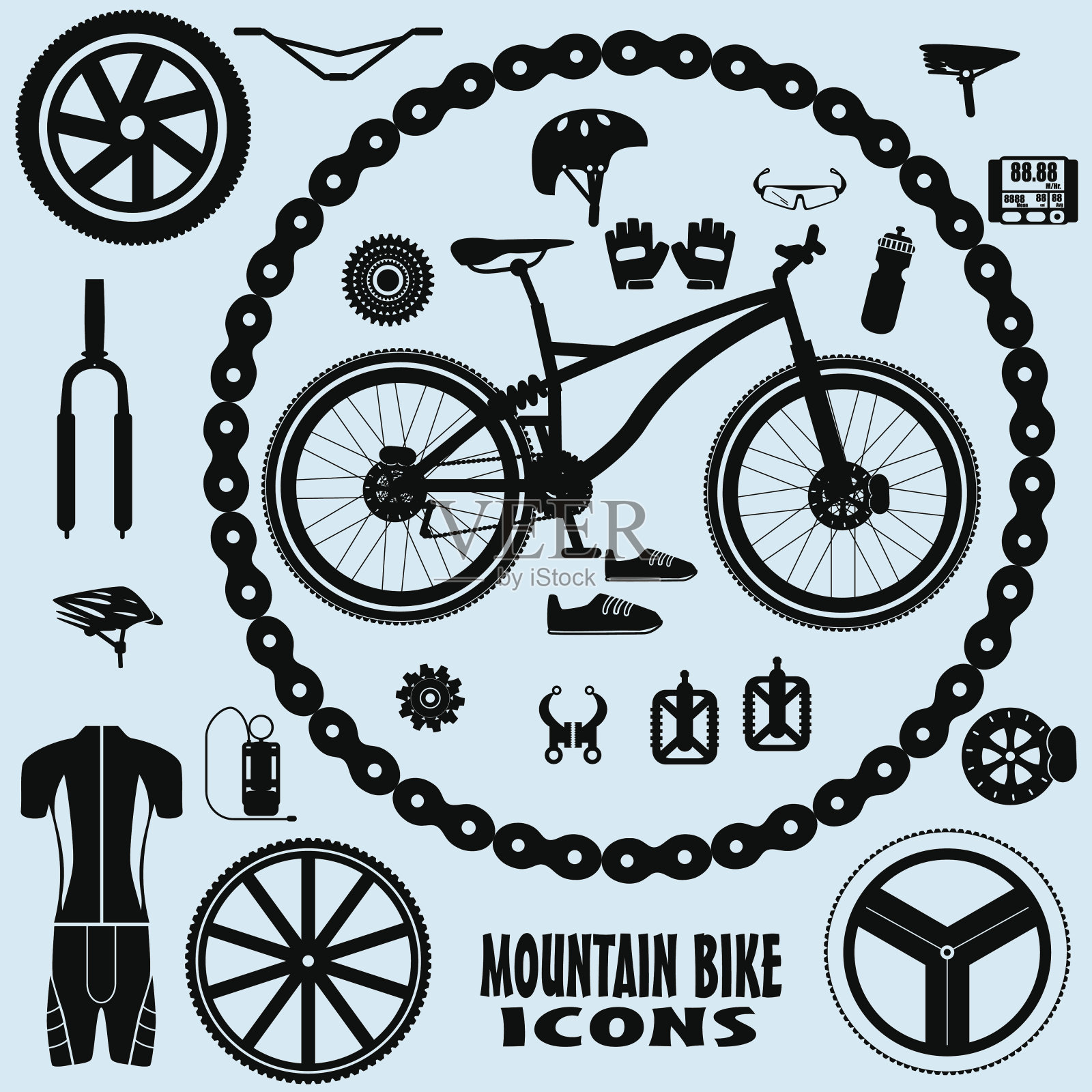 山地自行车设计元素图片