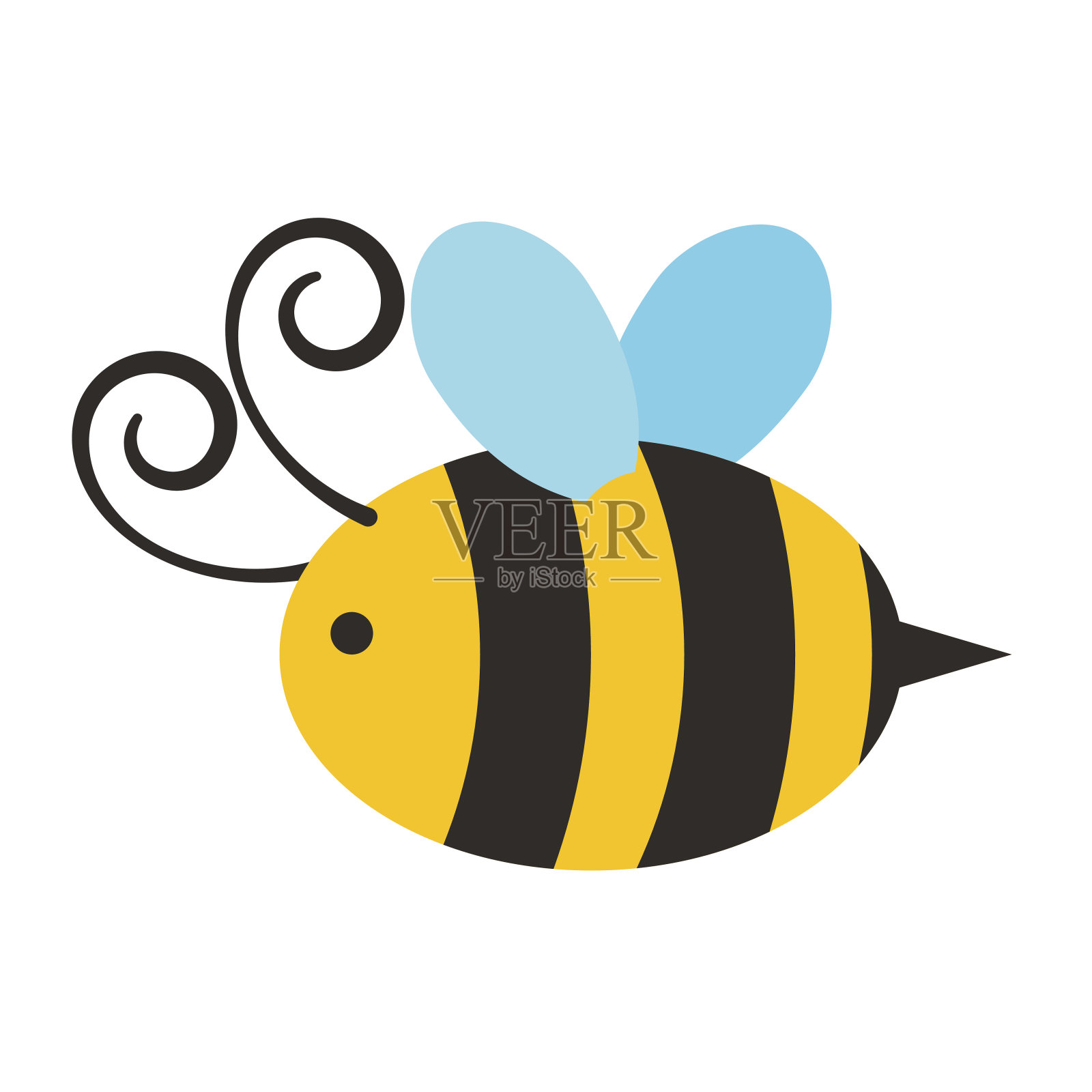 可爱的蜜蜂飞行图标插画图片素材