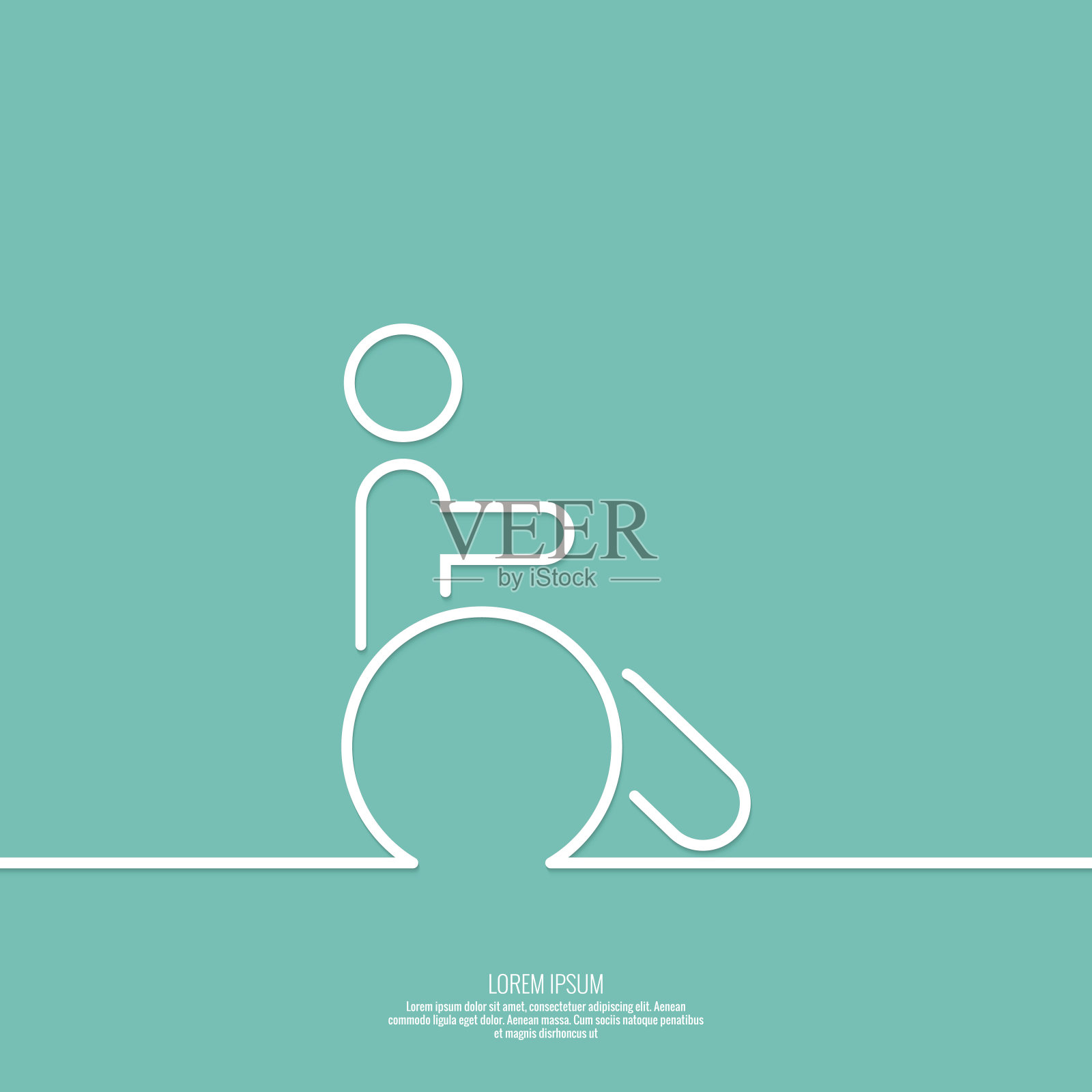 符号人在轮椅上插画图片素材