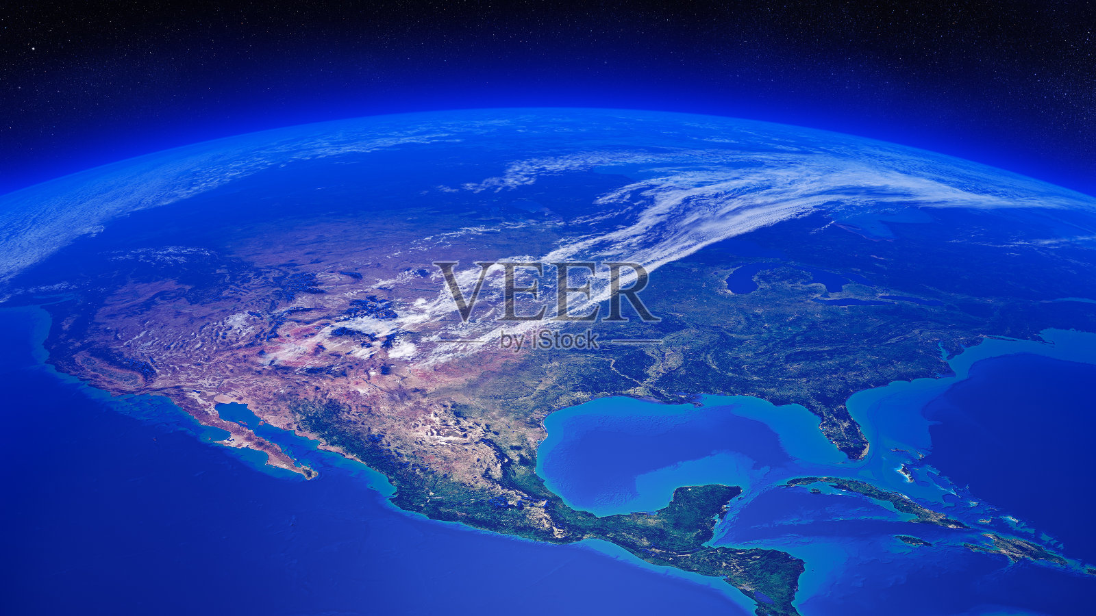 从太空看北美照片摄影图片