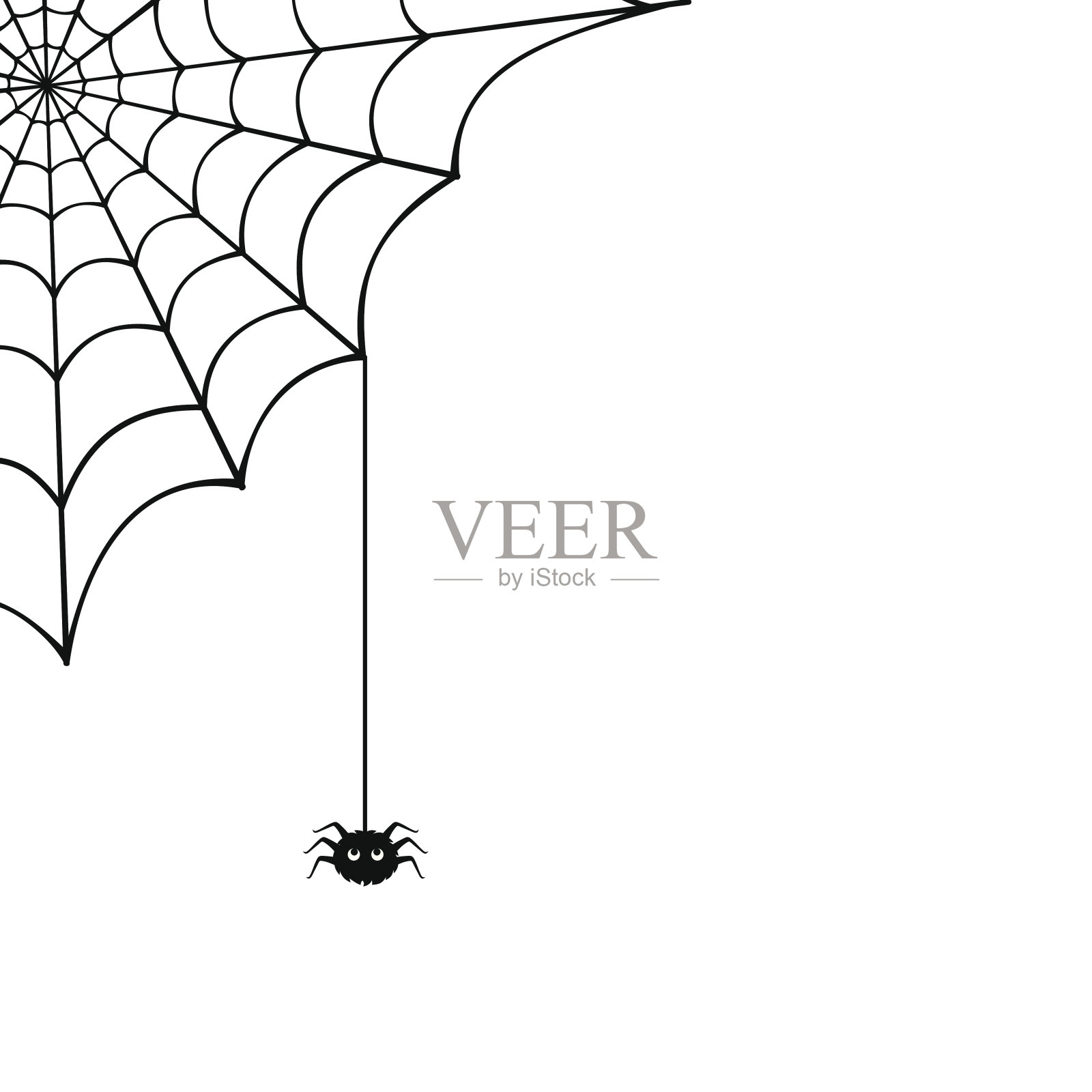 蜘蛛网和蜘蛛。矢量插图。背景图片素材