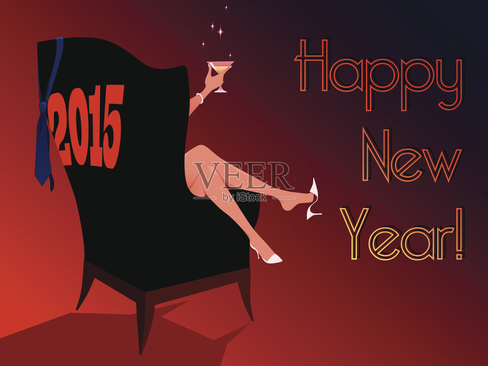 2015年新年快乐插画图片素材