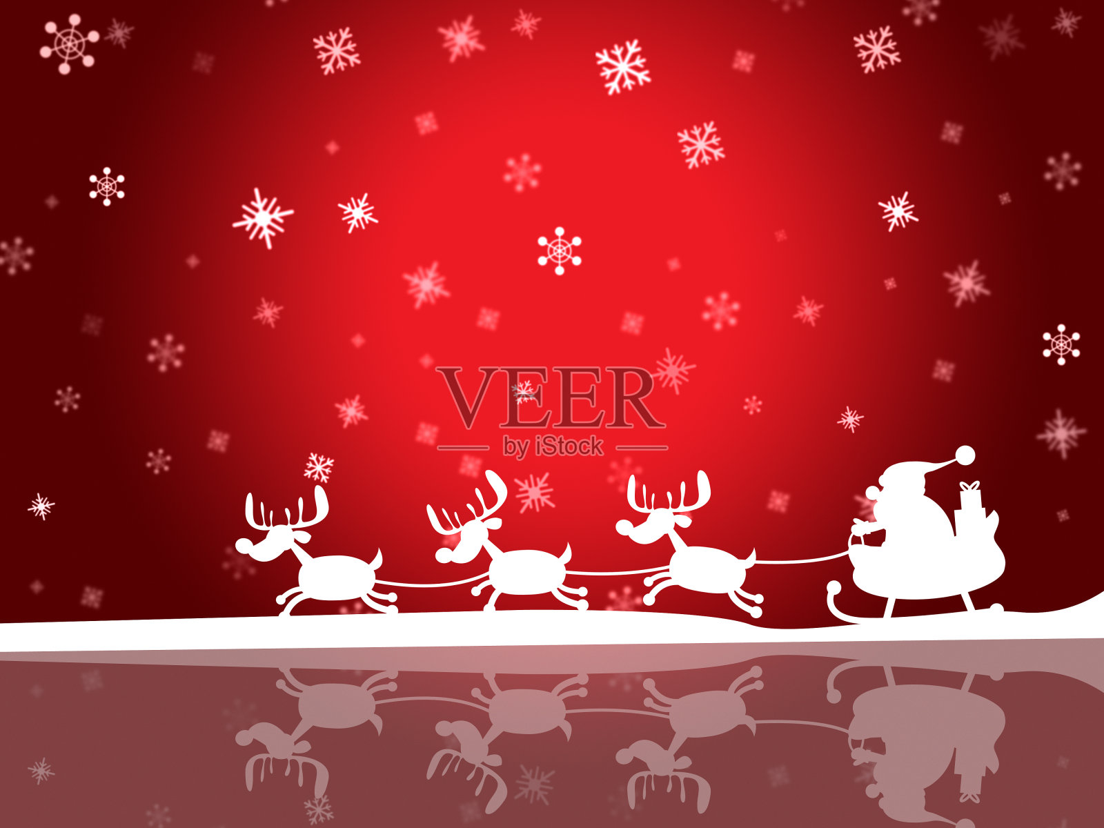 圣诞红意味着冬天的雪和问候插画图片素材