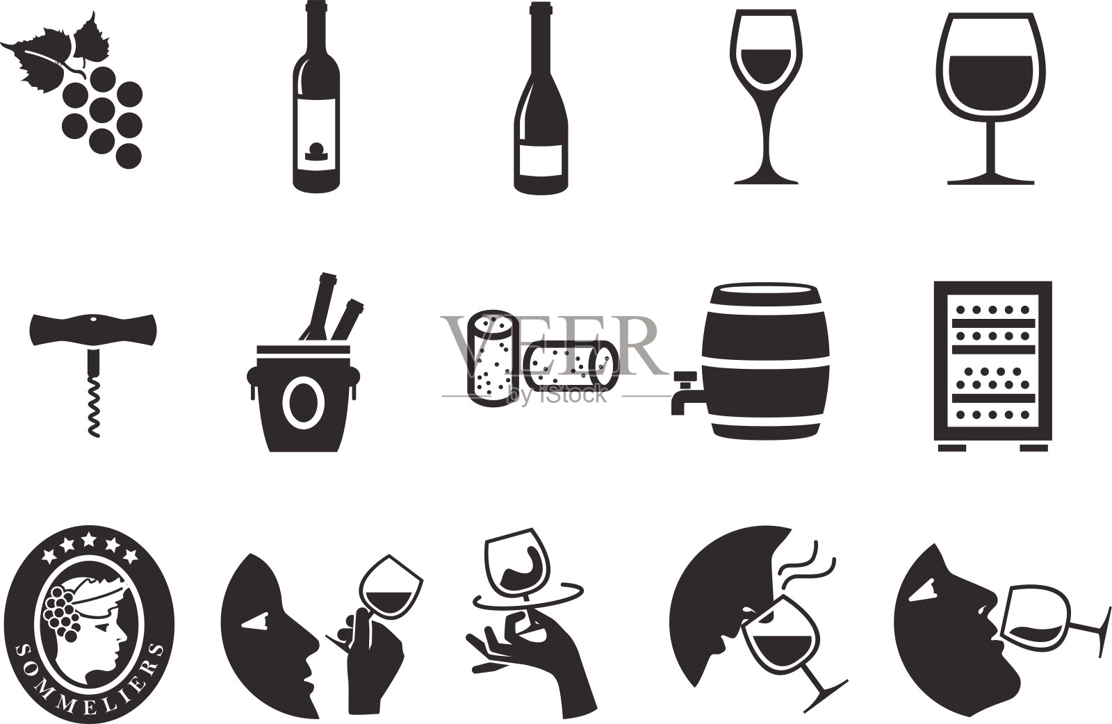 葡萄酒图标-插图图标素材