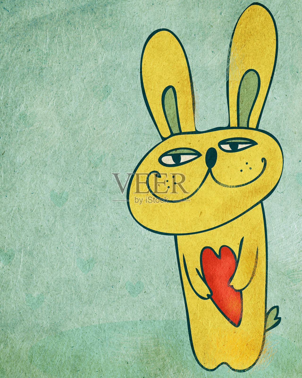 情人节兔子插画图片素材